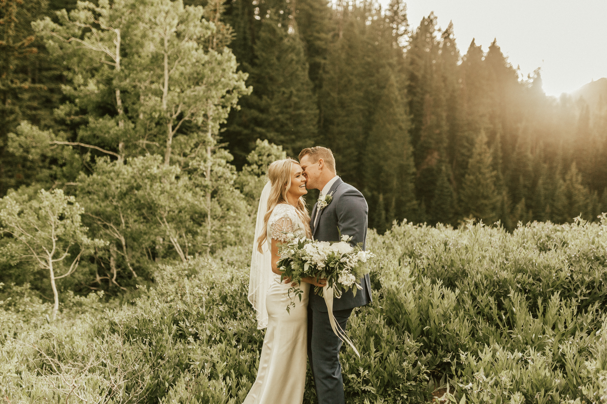 mountain forest bridal photos