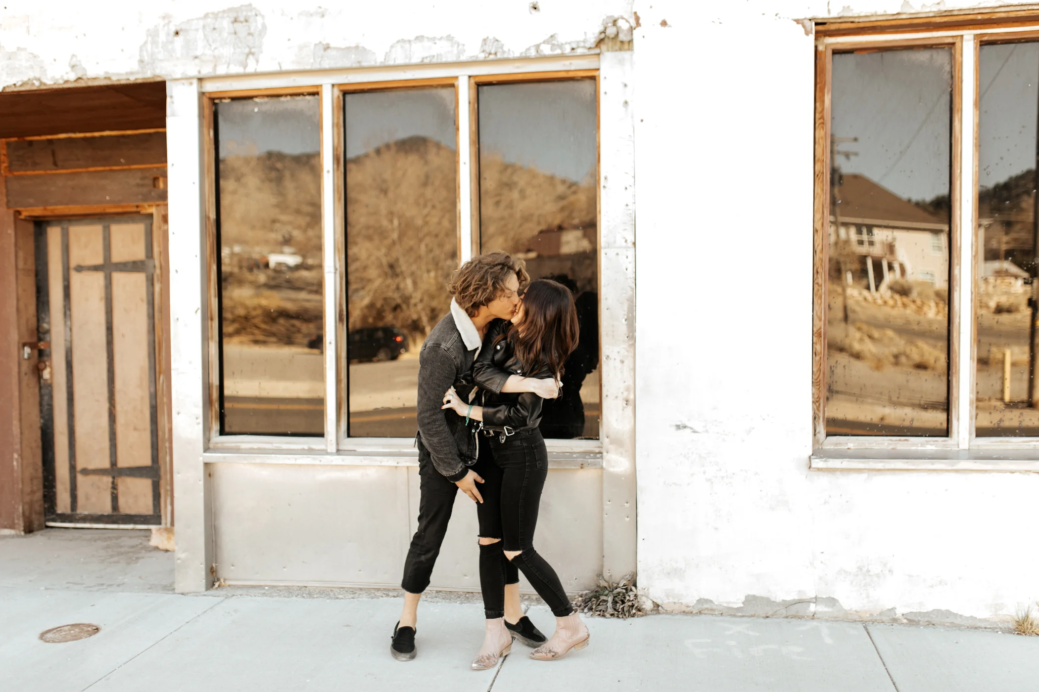 desert ghost town engagement photos