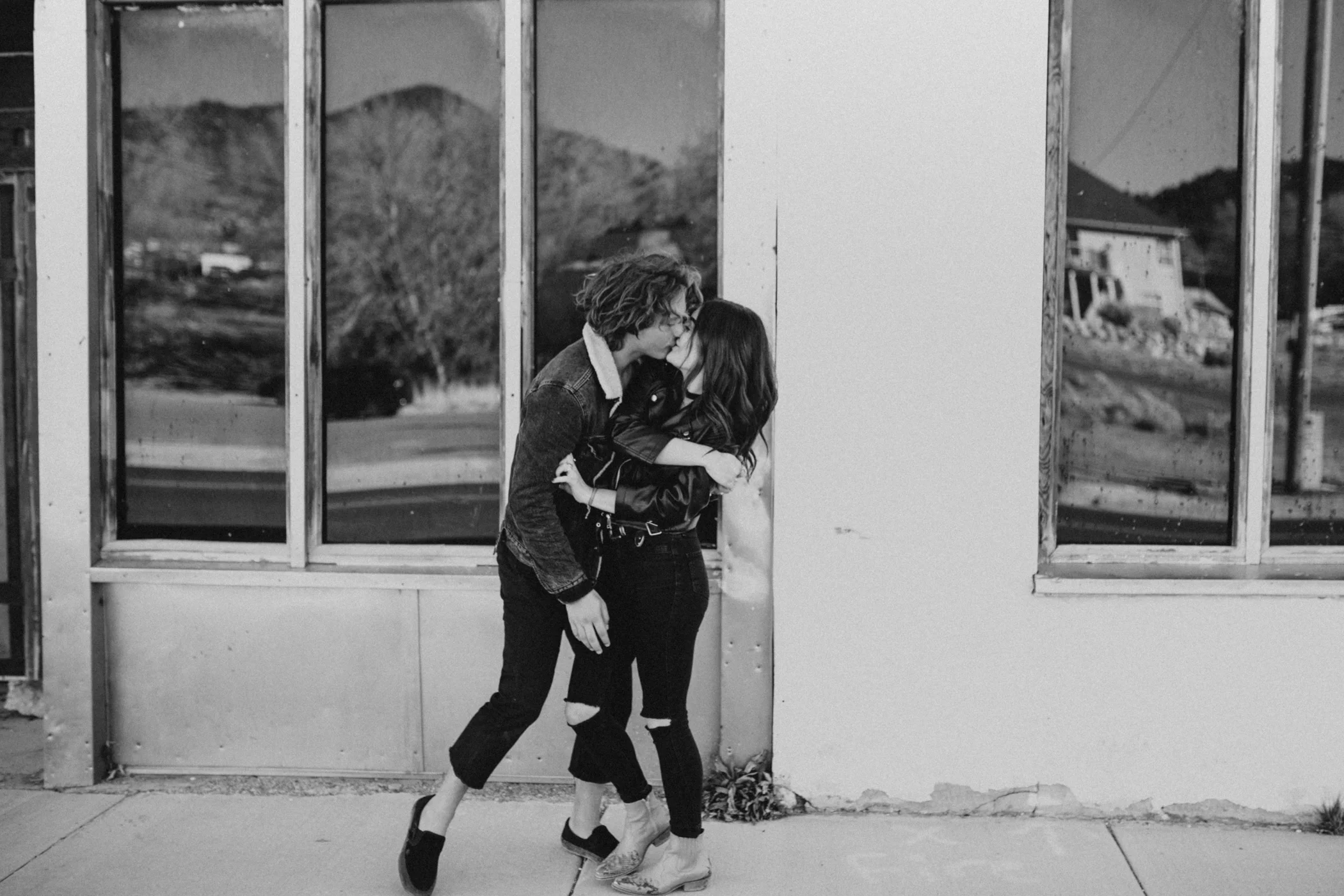desert ghost town engagement photos