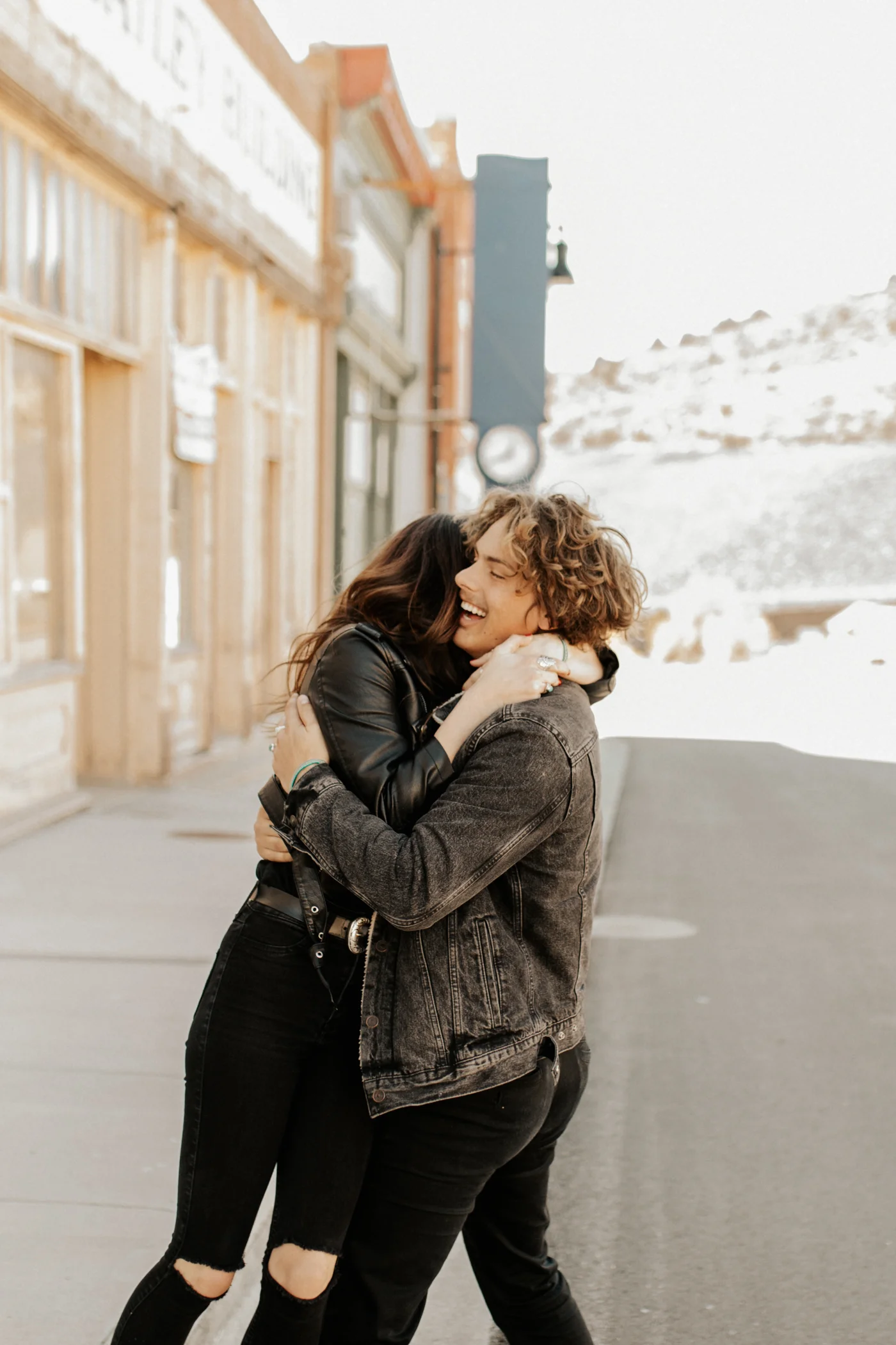desert ghost town engagement photos