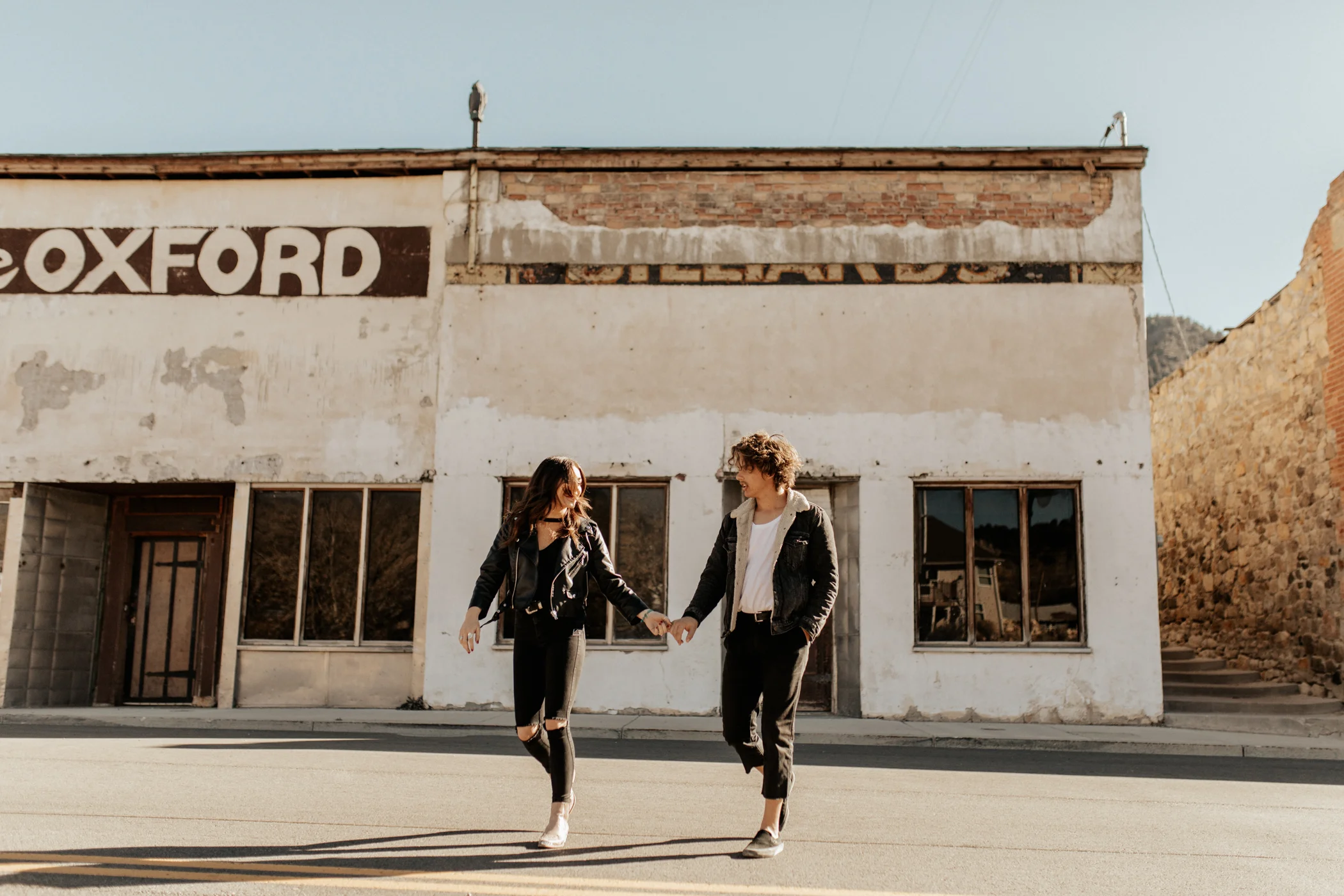 desert ghost town engagement photos