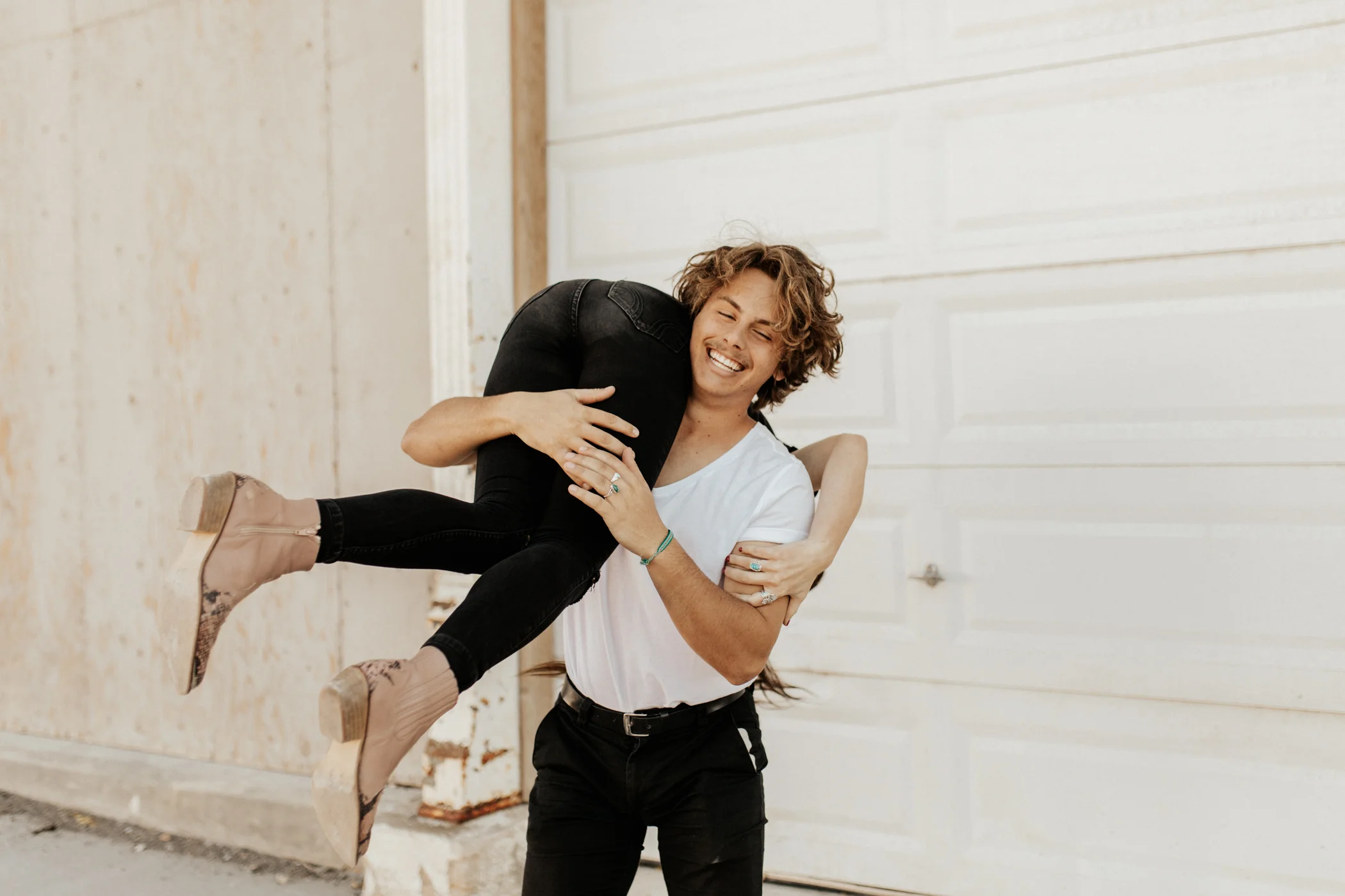 Desert ghost town engagement photos