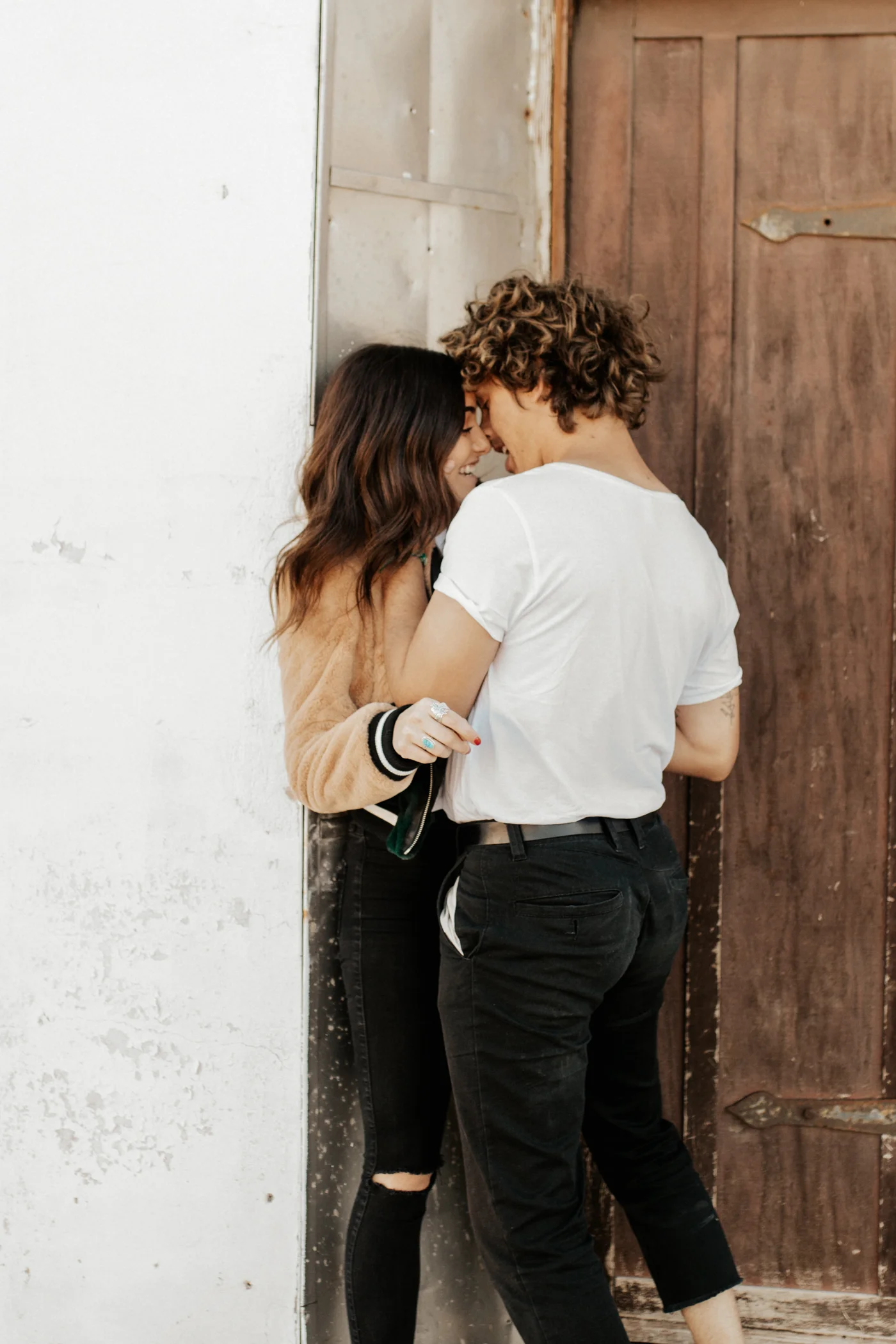 Desert ghost town engagement photos