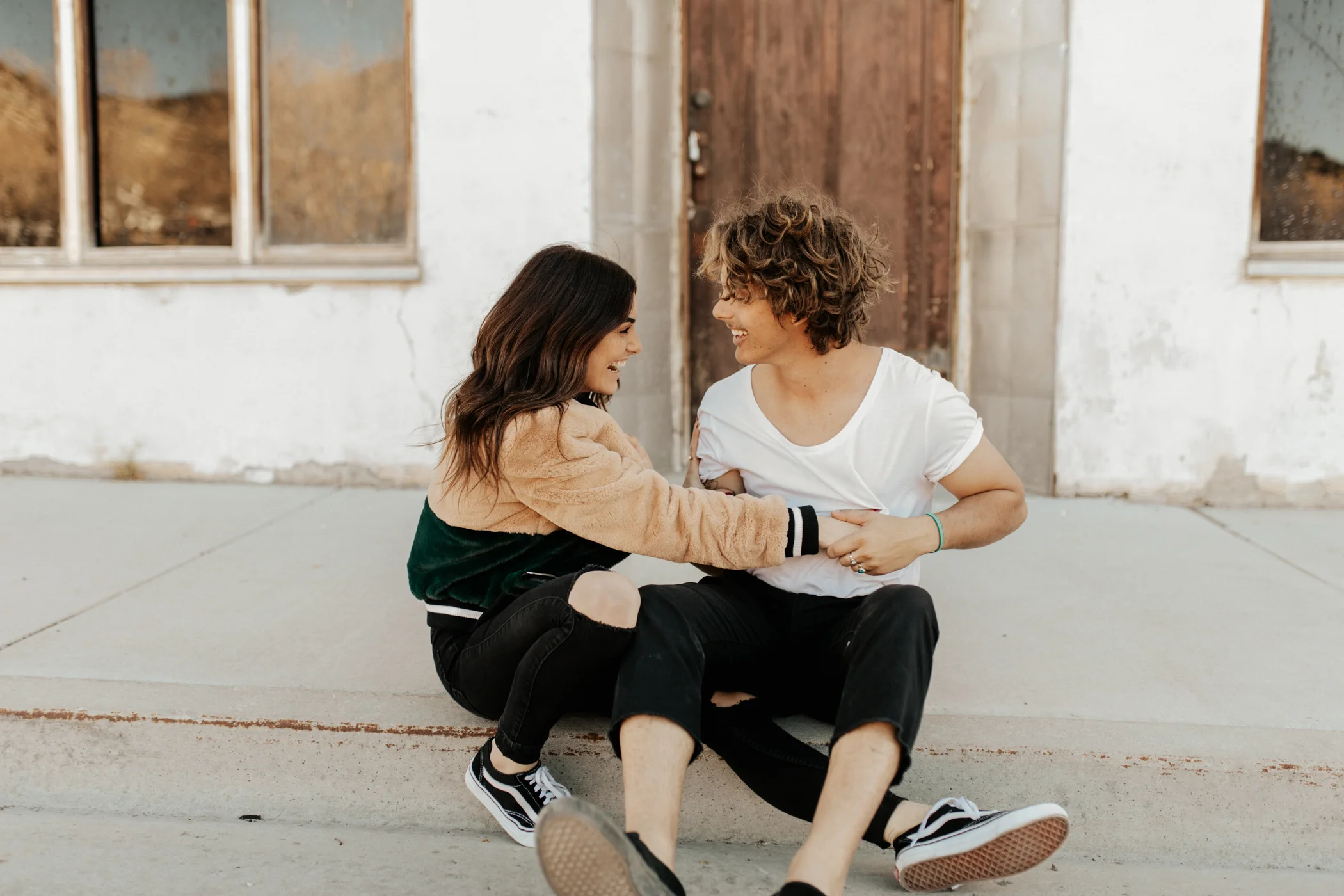 Desert ghost town engagement photos