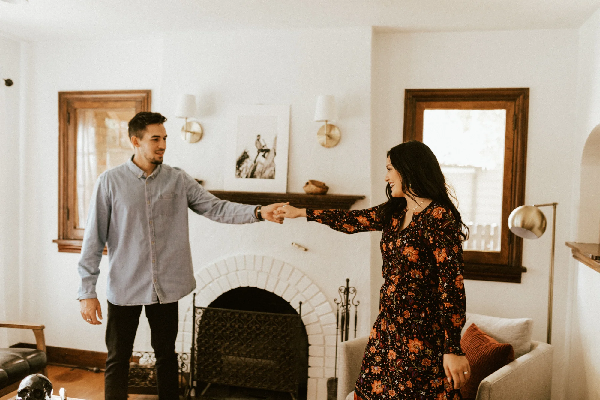 indoor engagement photoshoot
