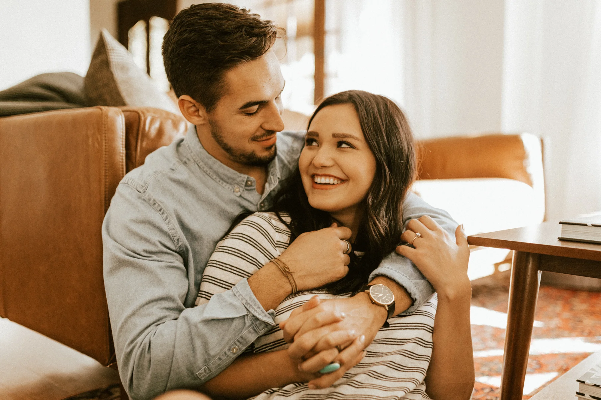 indoor engagement photoshoot
