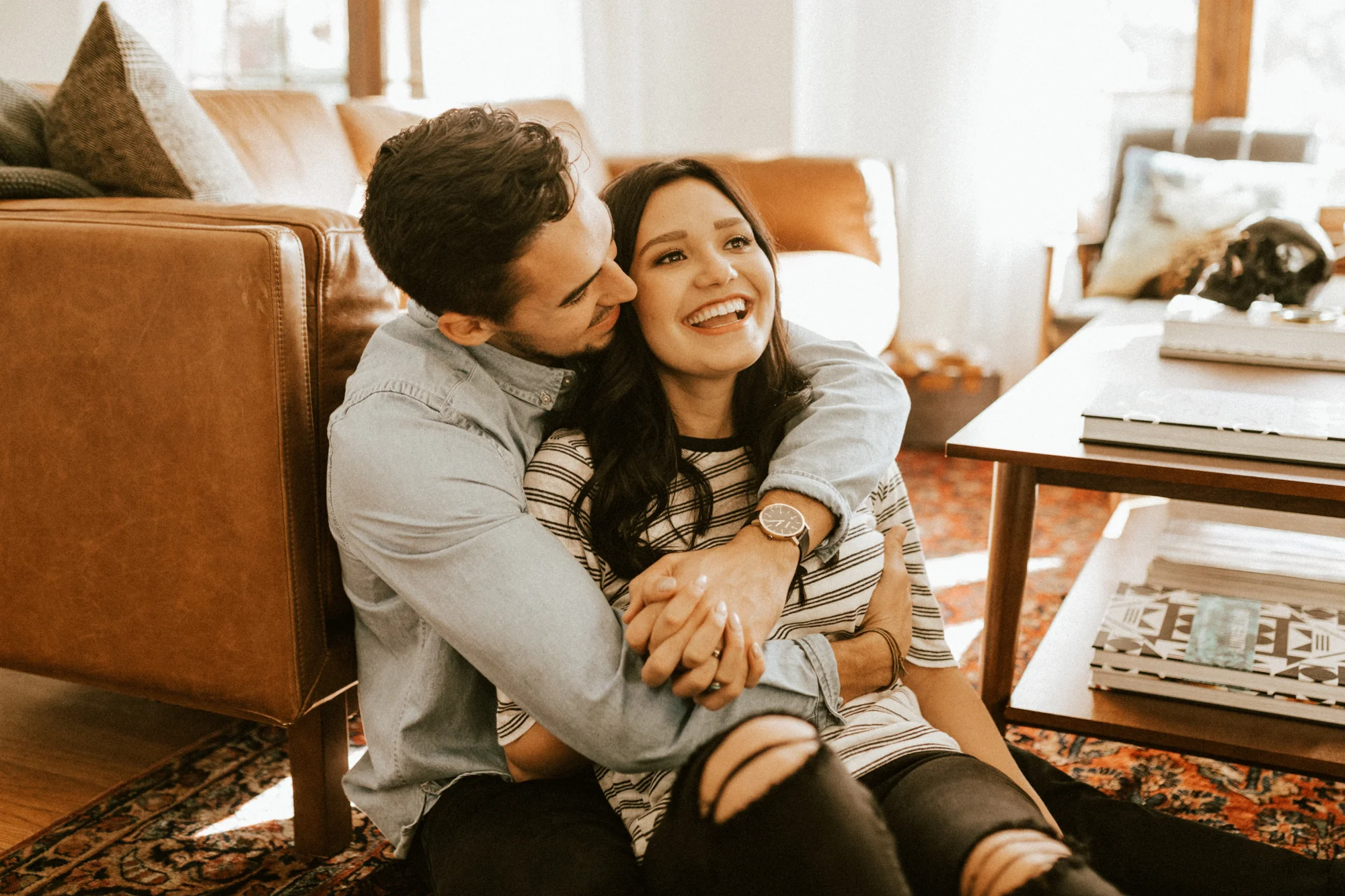 Indoor engagement photoshoot