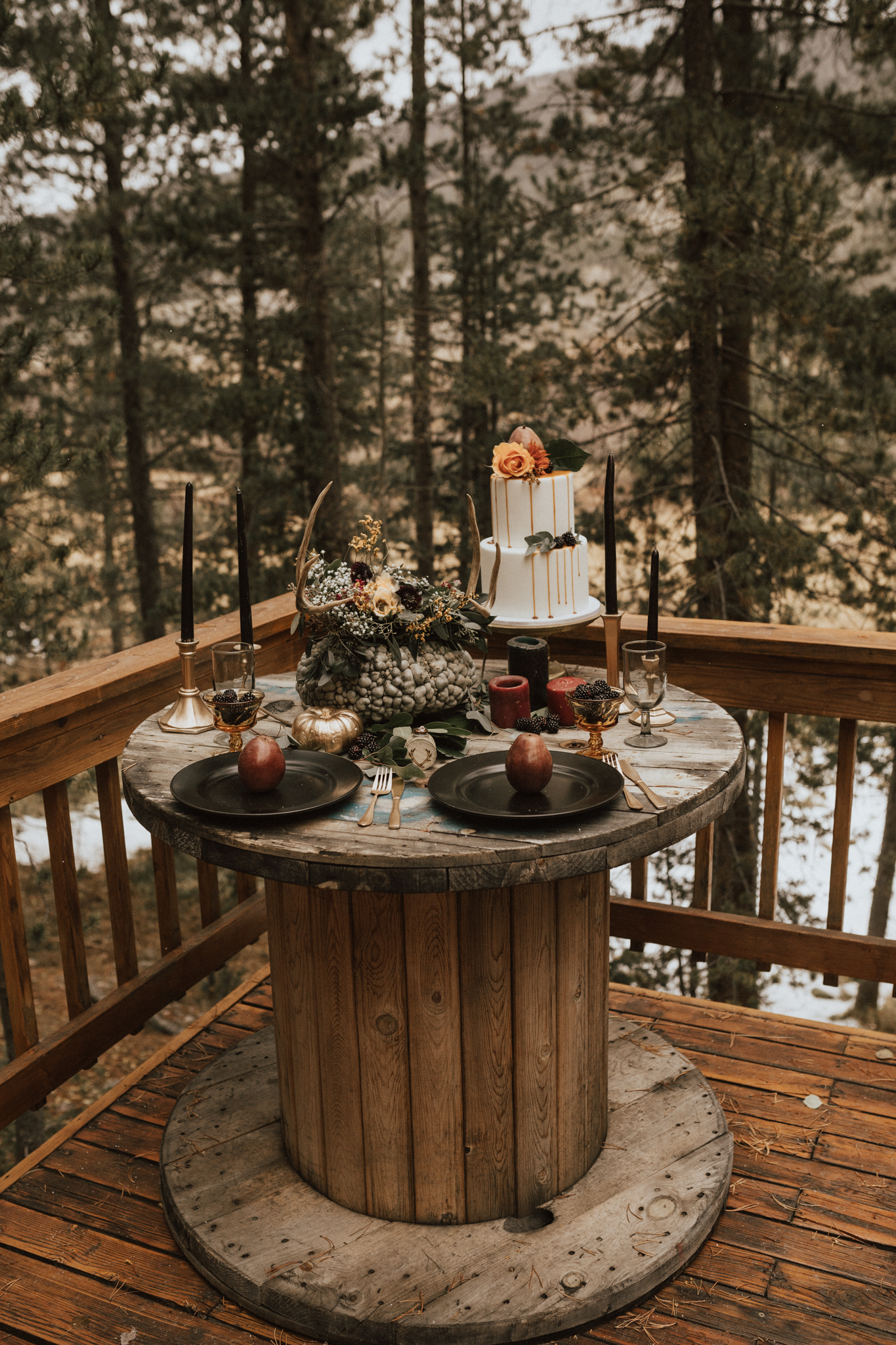 fall mountain elopement wedding