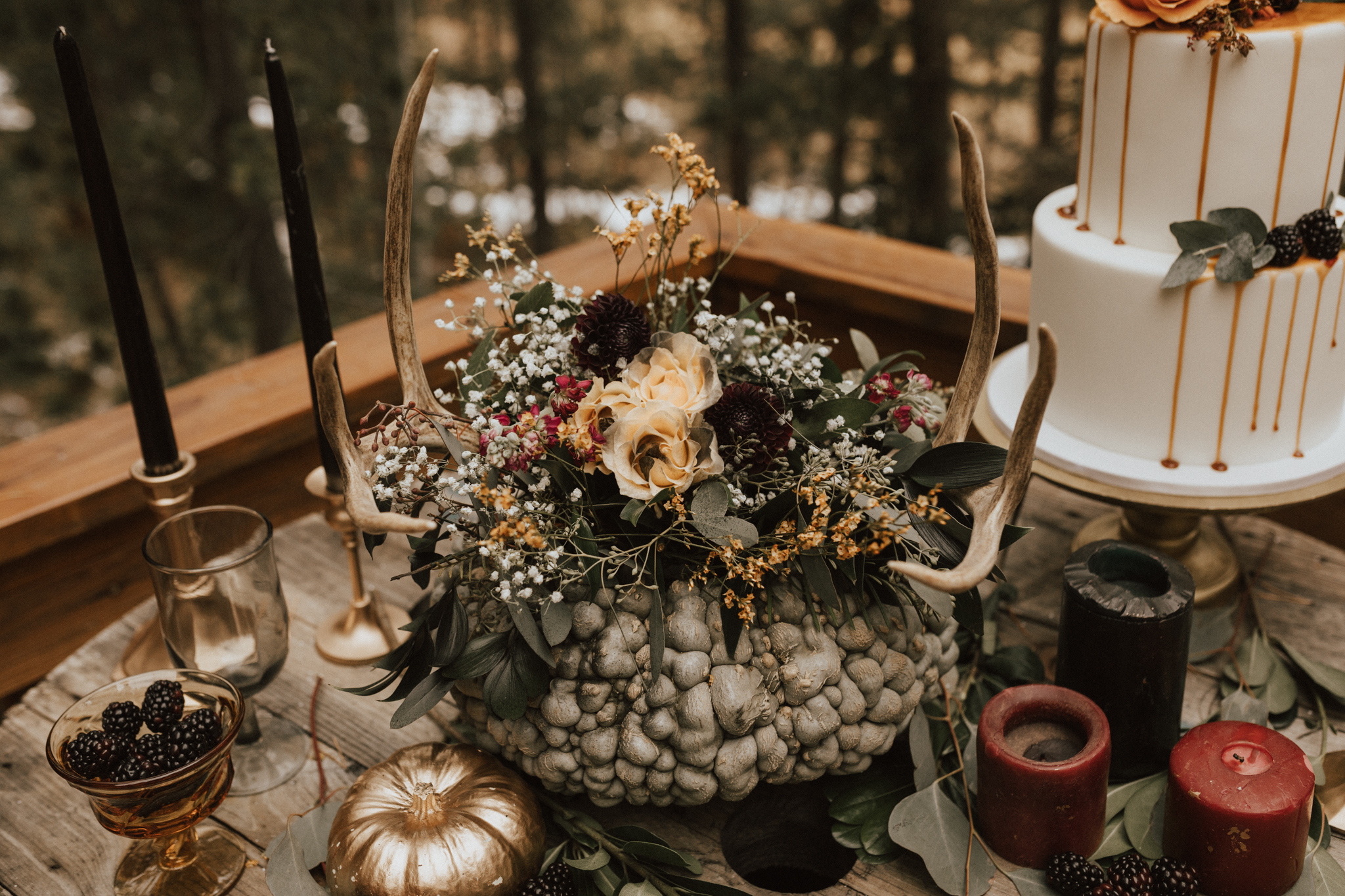 fall mountain elopement wedding