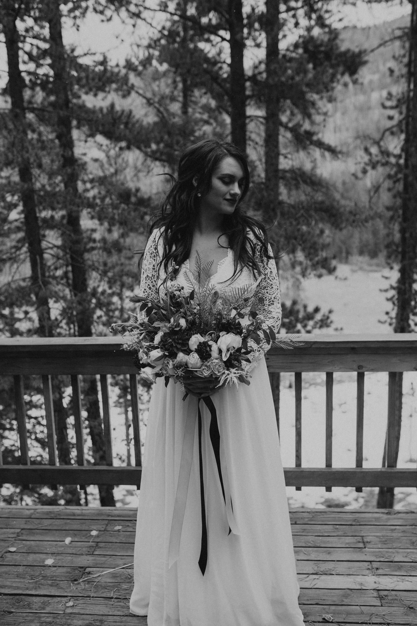fall mountain cabin elopement wedding