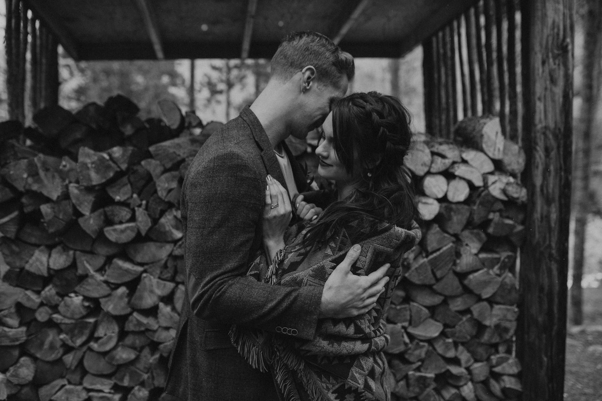 fall mountain cabin elopement wedding