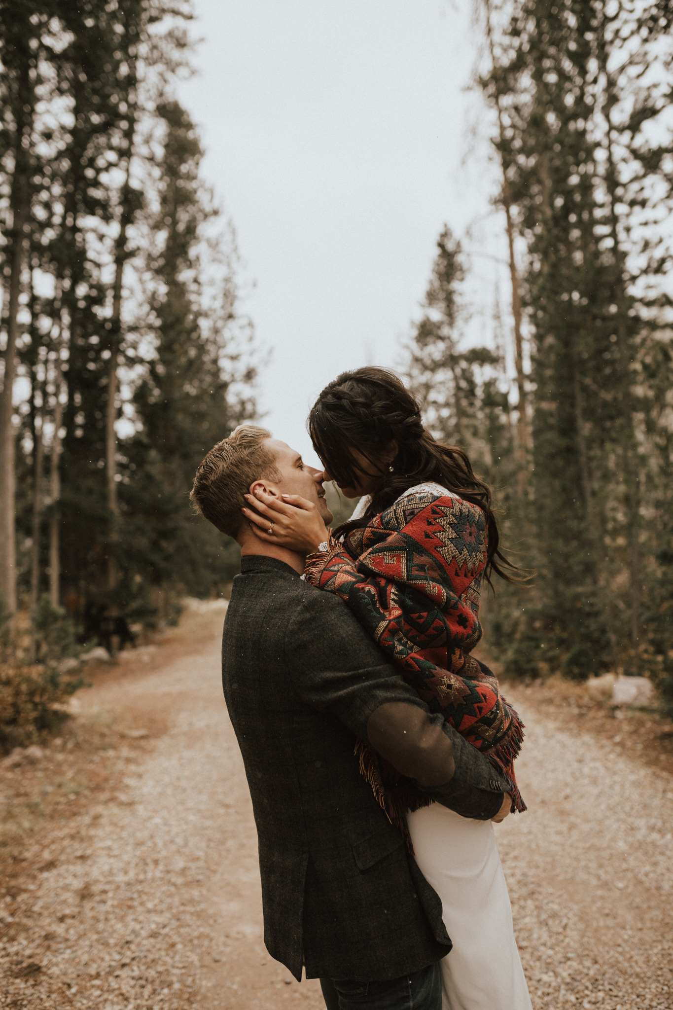 fall mountain cabin elopement wedding