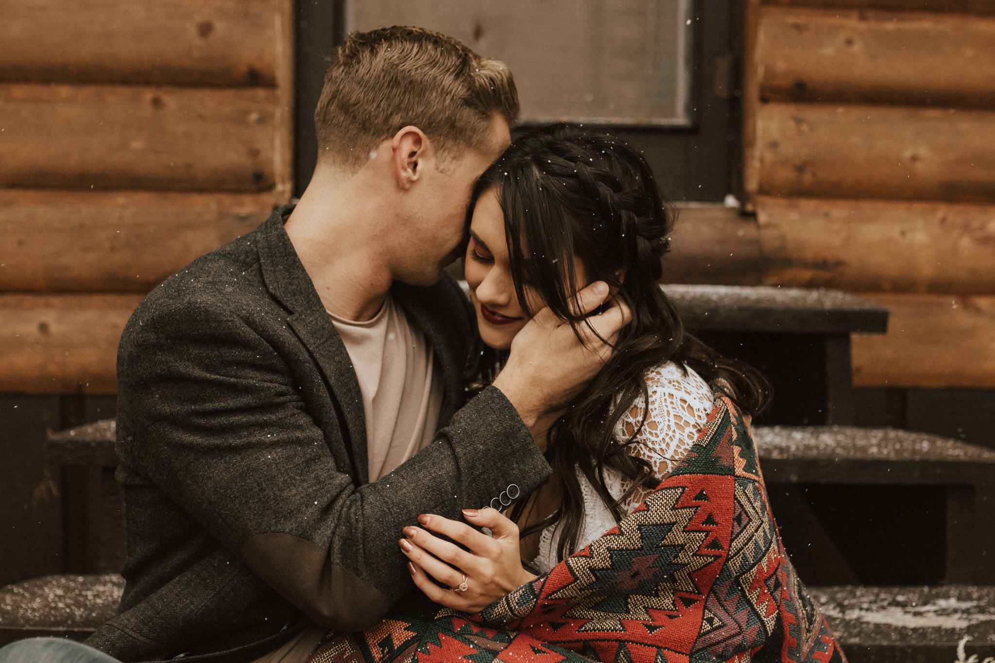 fall mountain cabin elopement wedding