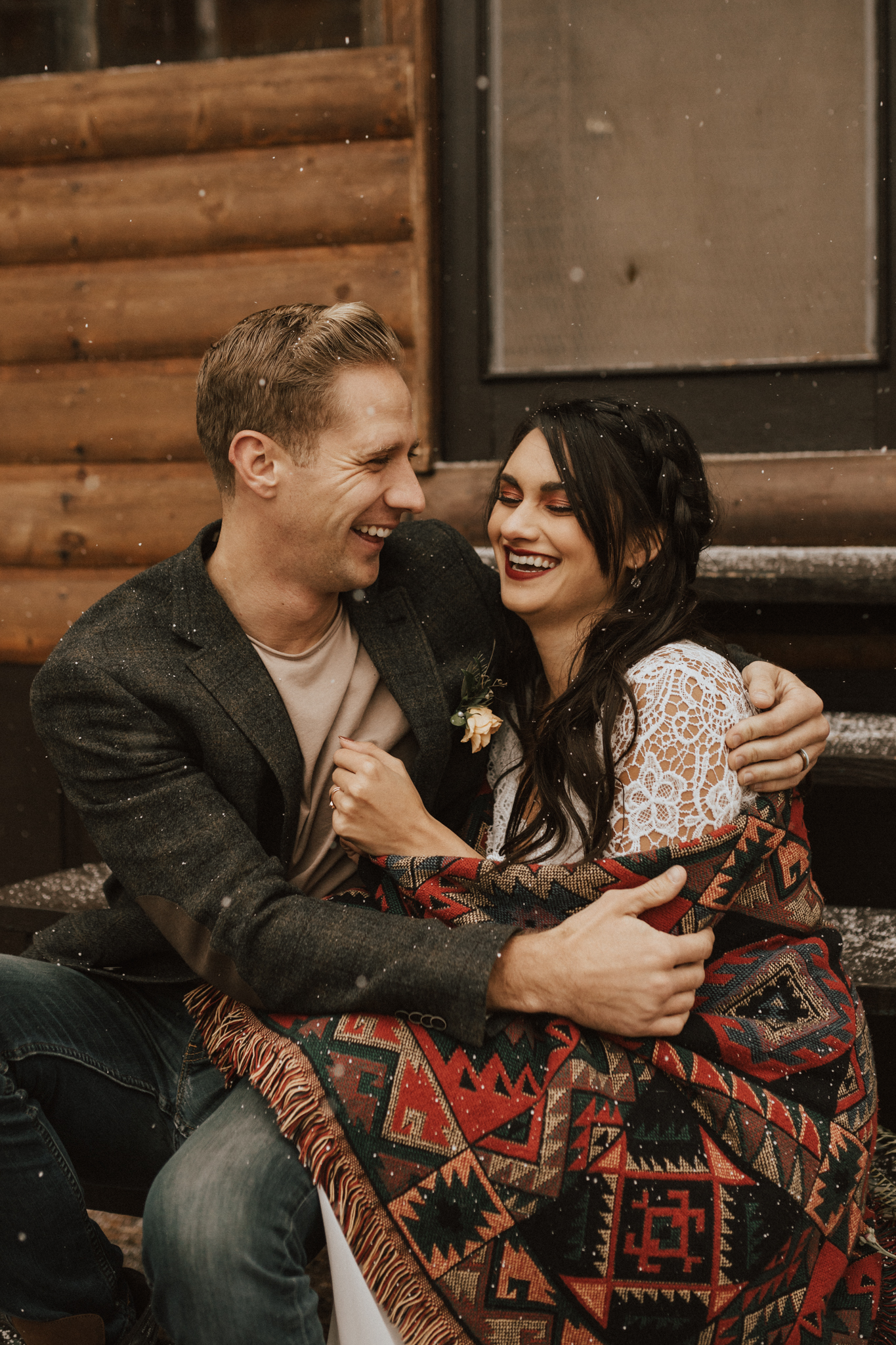 fall mountain cabin elopement wedding