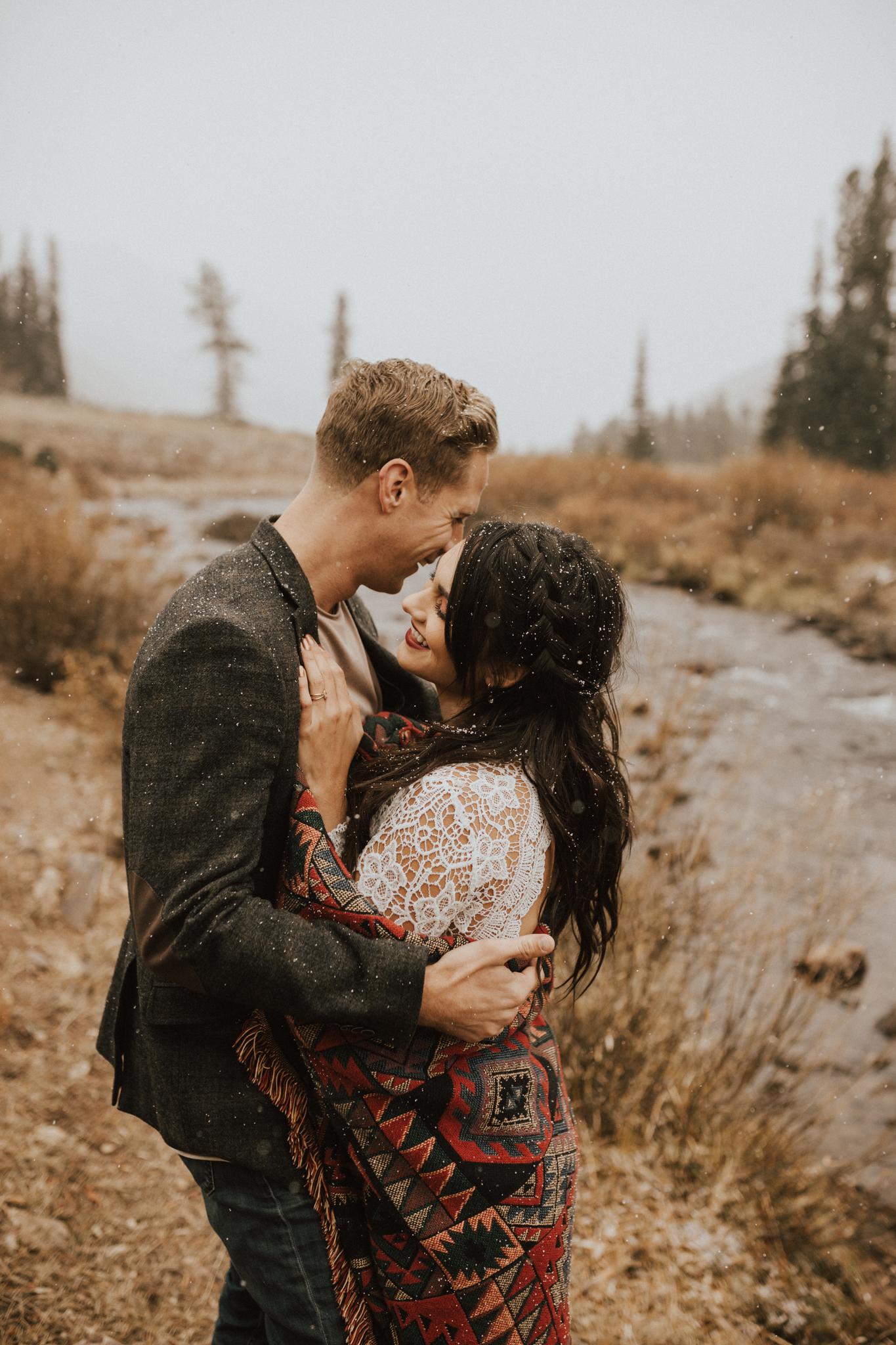 fall mountain cabin elopement wedding