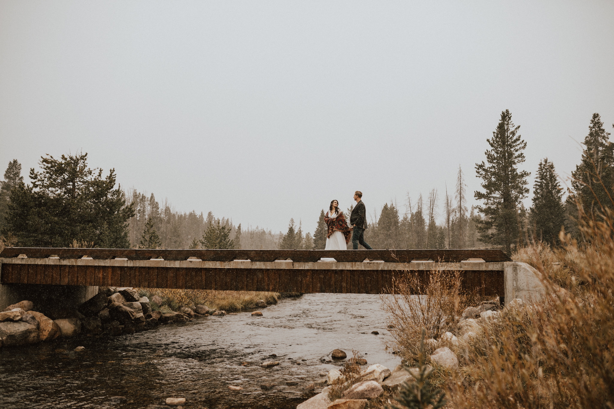 fall mountain cabin elopement wedding
