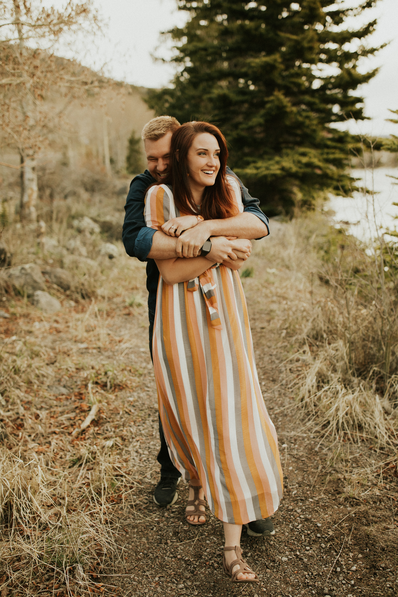 California Mountain lake engagement photos