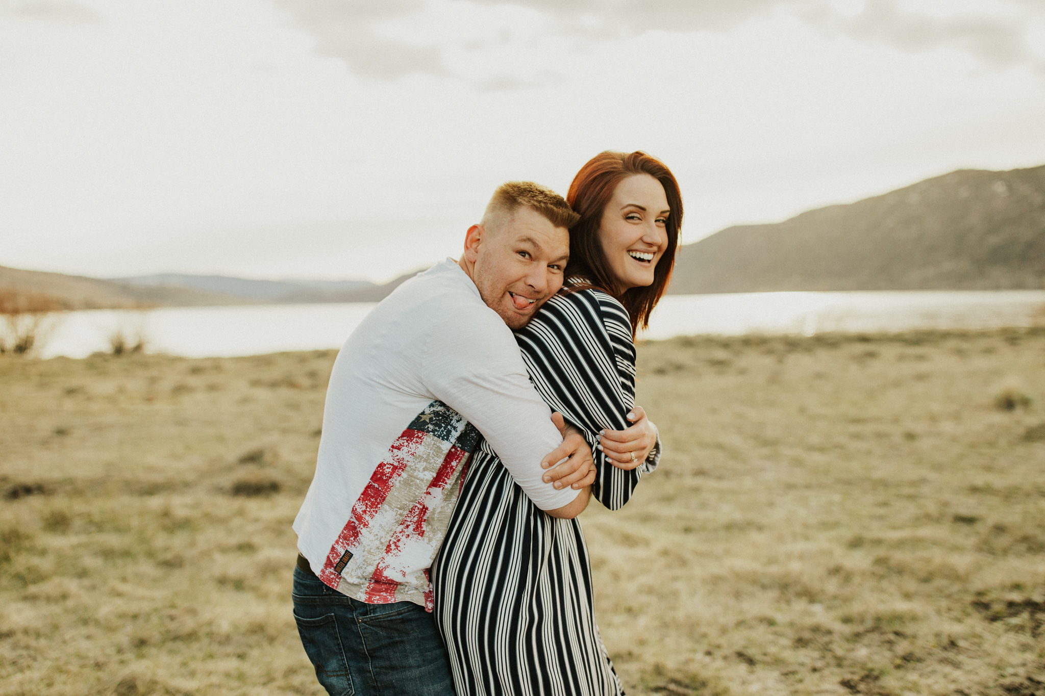 California Mountain lake engagement photos