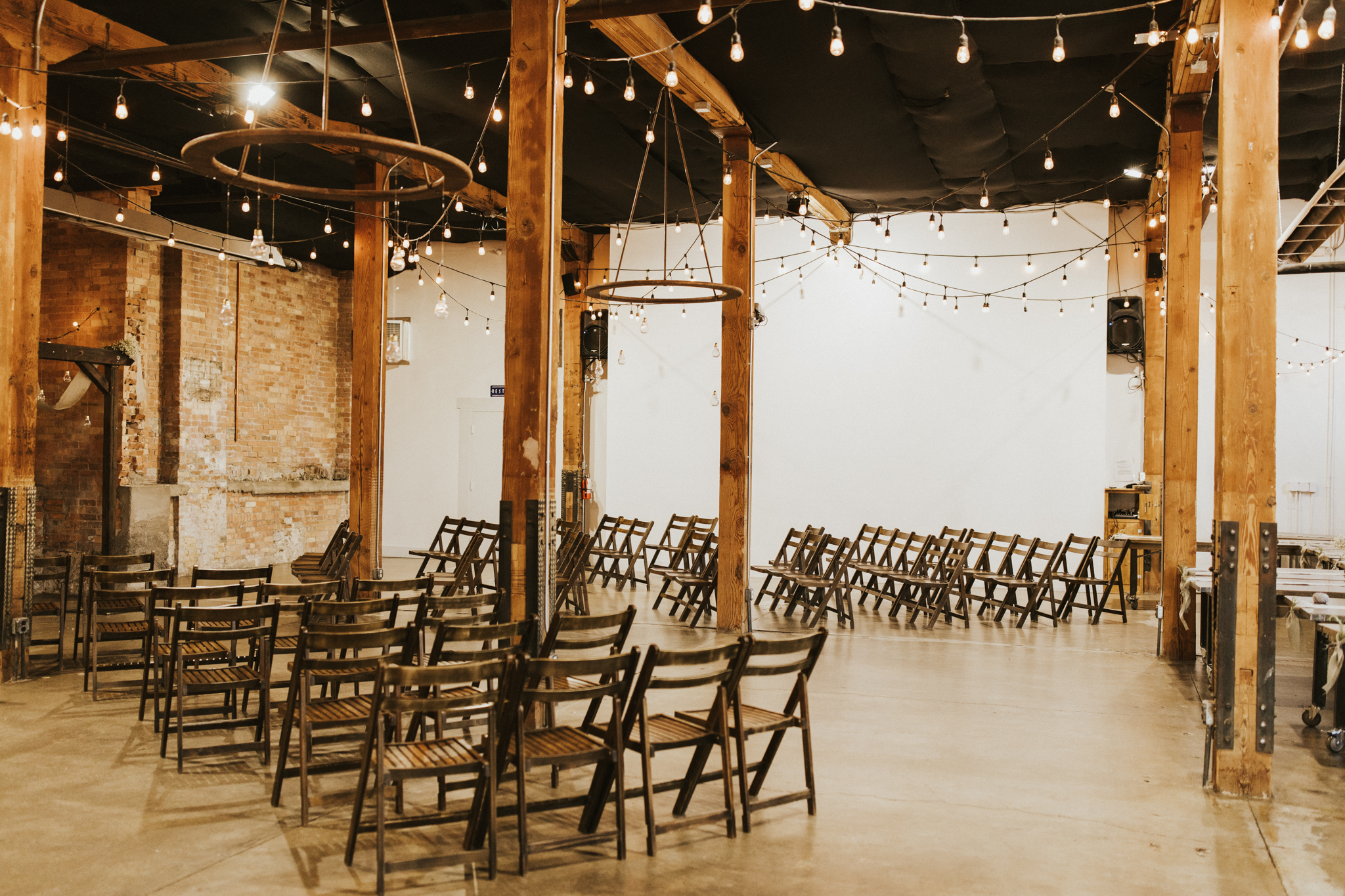 Same sex industrial warehouse wedding