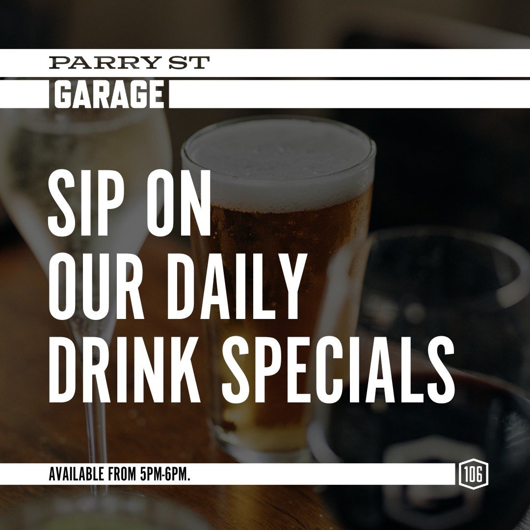 Join us for our daily specials from 5pm-6pm! We&rsquo;re talking $8 Australian tap beer, $8 glass house wine, $8 house spirits and &frac12; price pizza. Buon appetito! 🍕🍷 #parrystgarage