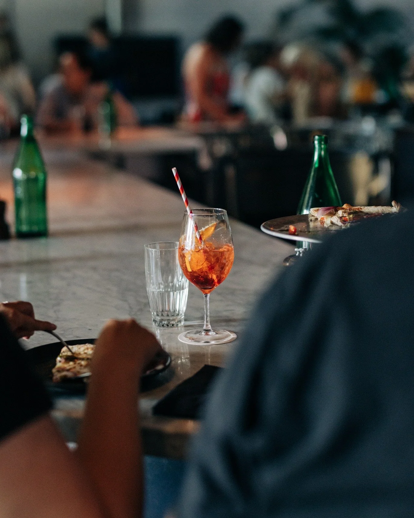 Front row seats at Parry Street Garage - marble bar top, dinner, drinks, and a space for just you or you and your plus one #parrystgarage