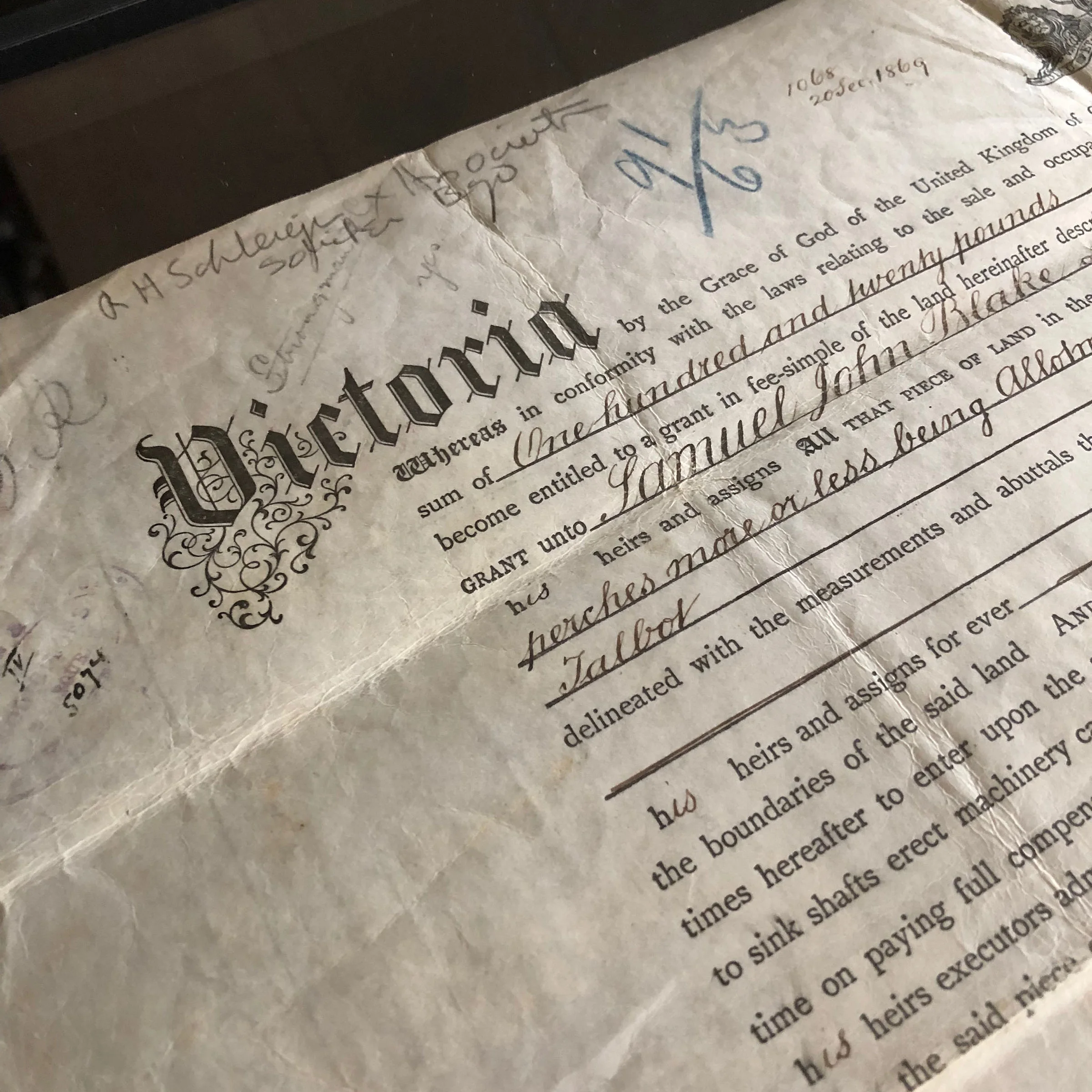 Antique land title