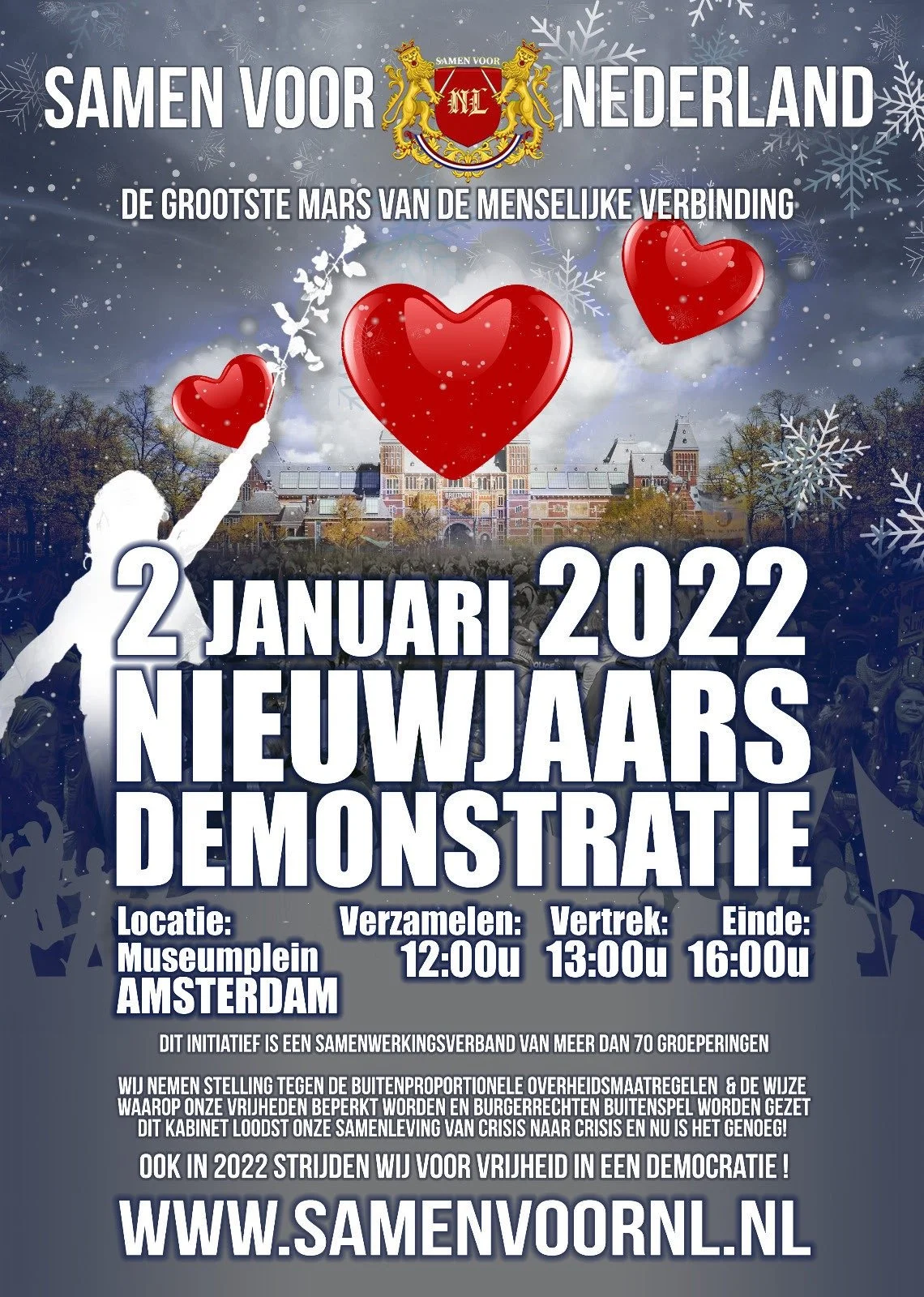Verslag Demonstratie 2 januari 2022, Museumplein Amsterdam - Samen voor Nederland