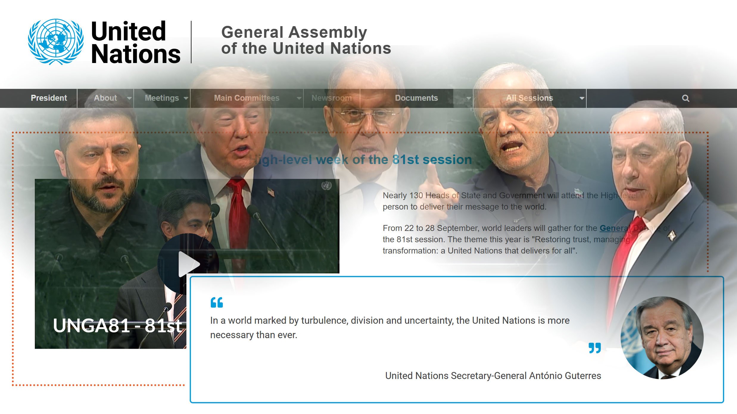De 81e zitting van de Algemene Vergadering van de VN (UNGA 81) - 8 tm 26 september 2026