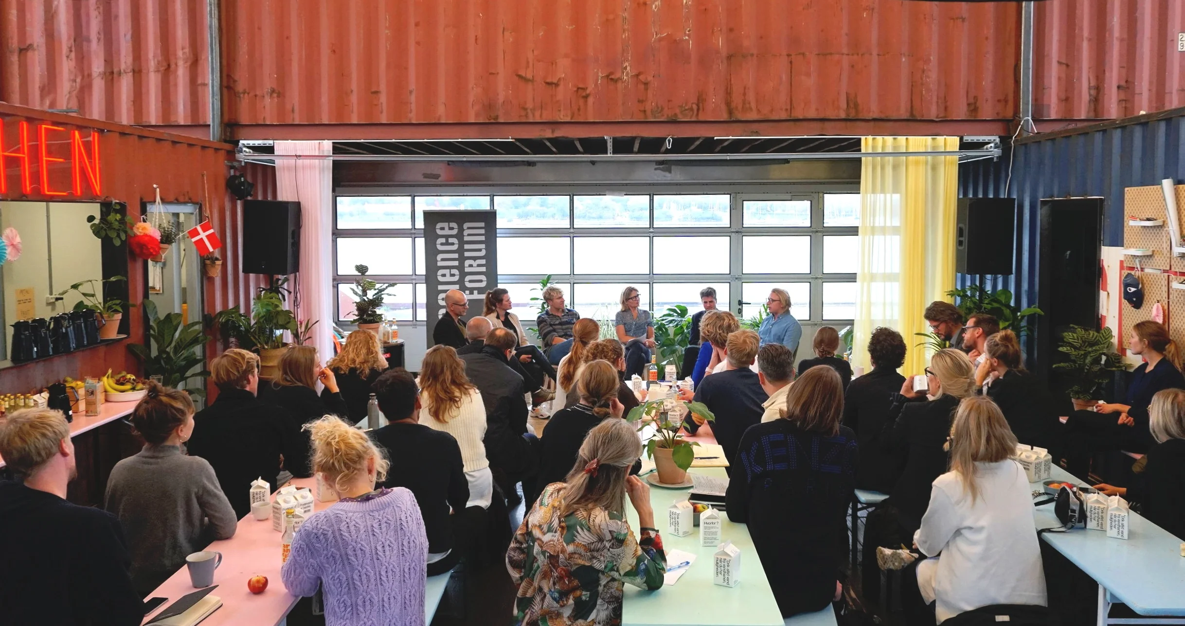 Lots of interested guests at our debate last week. The panel from the left: Almenr Founder and Creative Director Lars Lundbye, City architect Camilla Van Deurs, CPH Village Co-founder Frederik Noltenius Busck, Politiken Byrum Journalist Marie Kraul (who moderated the debate), GXN Head of Innovation Kåre Poulsgaard and EFFEKT Architect Kasper Reimer.