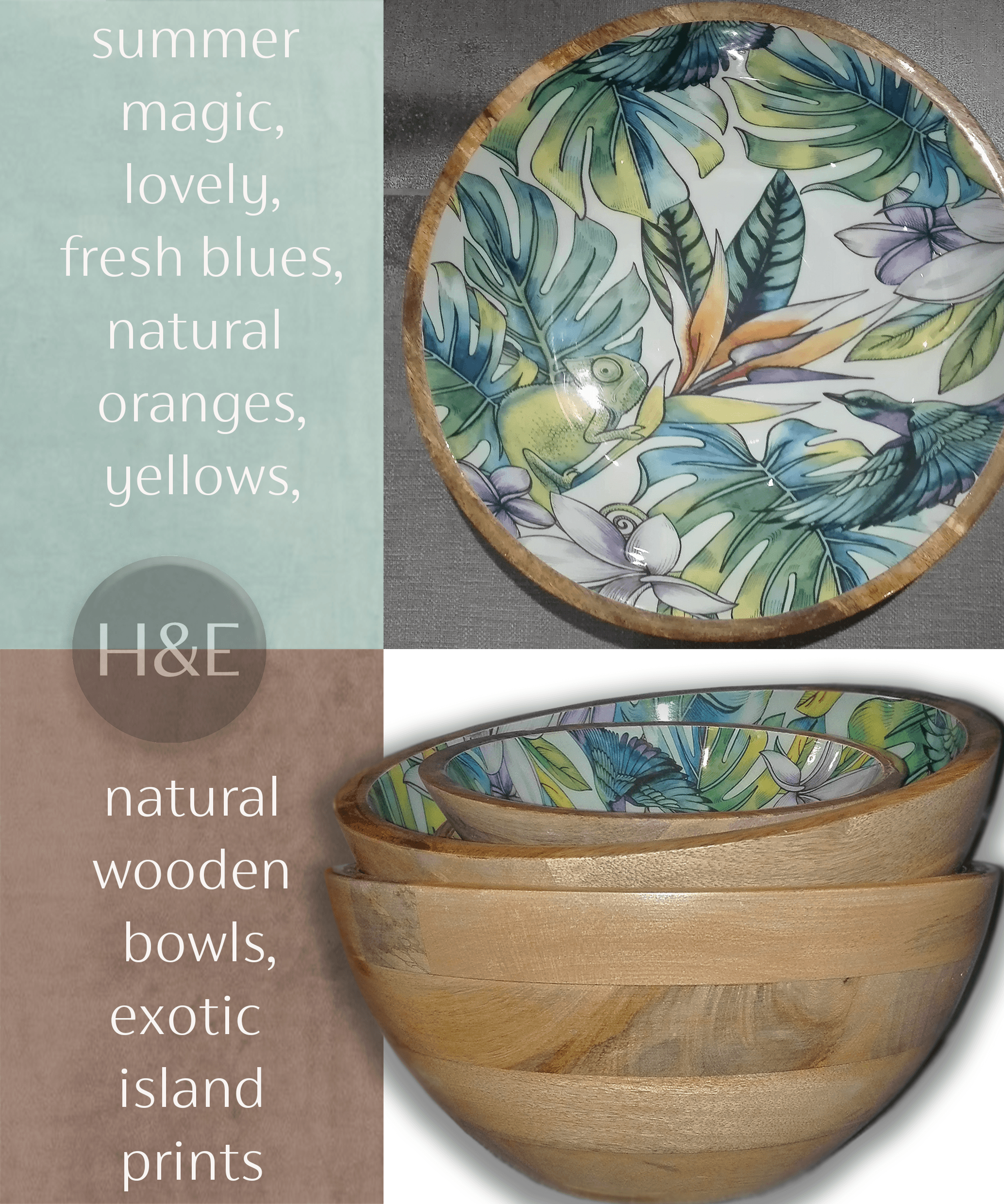 Beautiful New Exotic Chameleon Natural Wood&Resin Bowls.