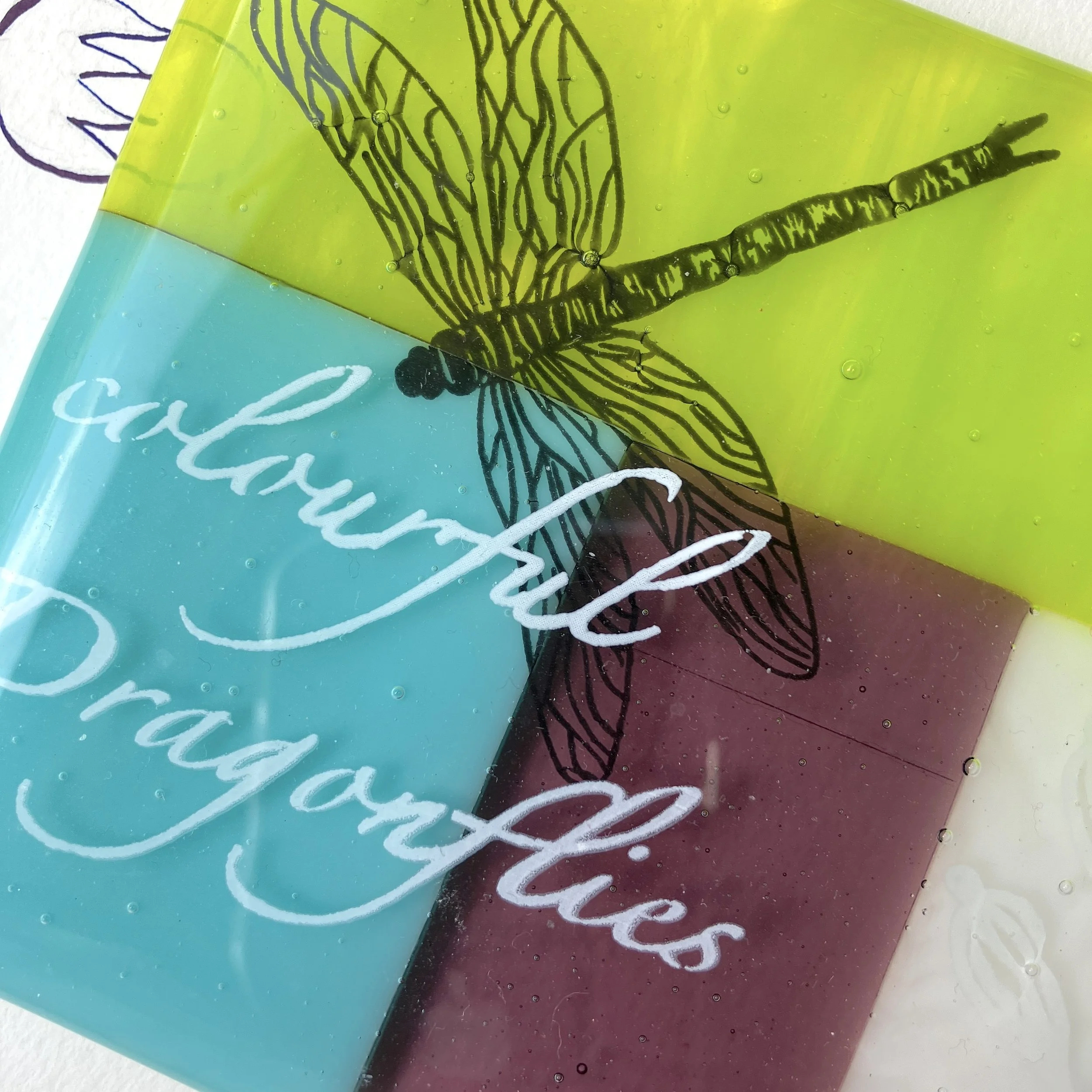 Nature dragonfly glass coaster close up.jpg