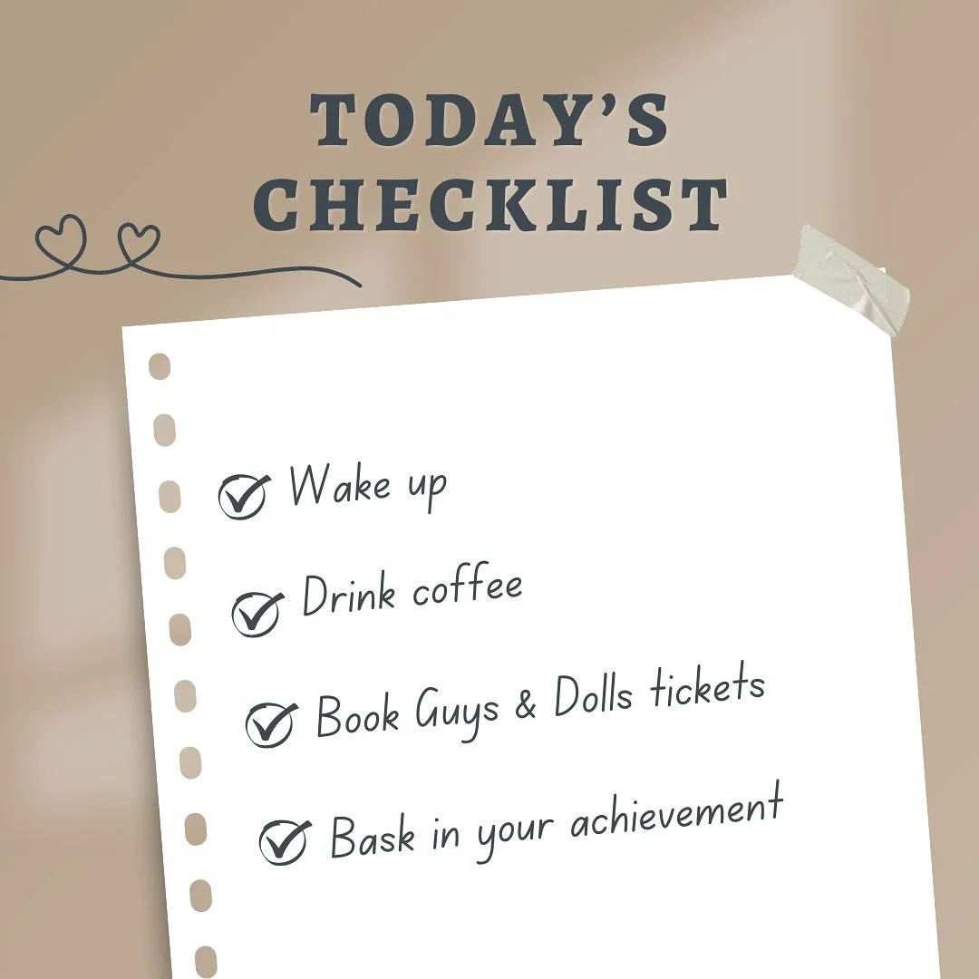 This is all you’ve got to do today.  Honestly, this is everything. Just don’t forget point 3. 
www.swmtc.littleboxoffice.com or in person from @swtic 
#saffronwalden #guysanddolls #booktickets