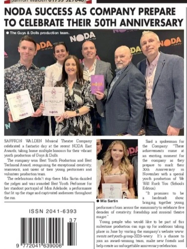 Thanks to the Walden Local for the great coverage of our recent NODA win. 

There&rsquo;s still time to sign up our Youth Group 50th anniversary production of WE WILL ROCK YOU (schools edition). Details can be found on the Youth Group page of our web
