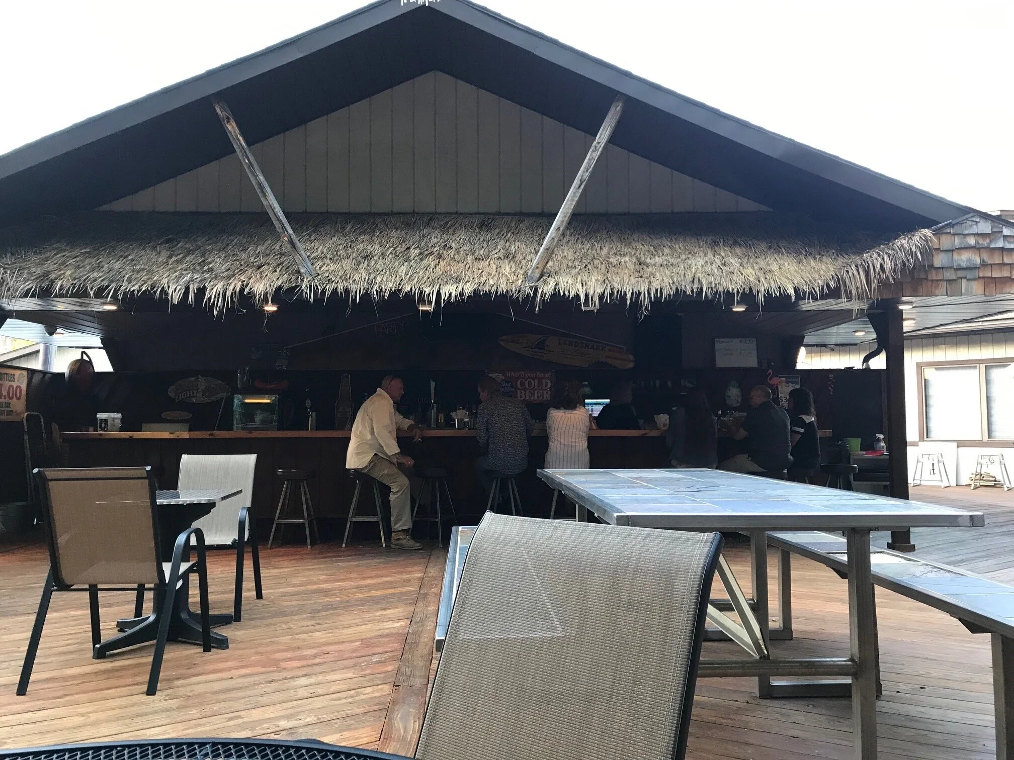 The stream above was behind this restaurant. it had just changed hands and the dining room was closed but the deck out back was open. Made for a relaxing evening.