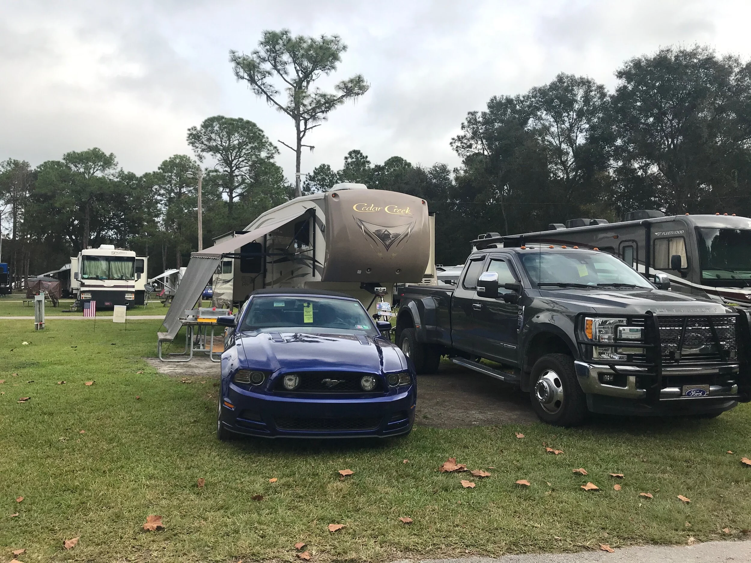 Plenty of room to park both vehicles at this site.