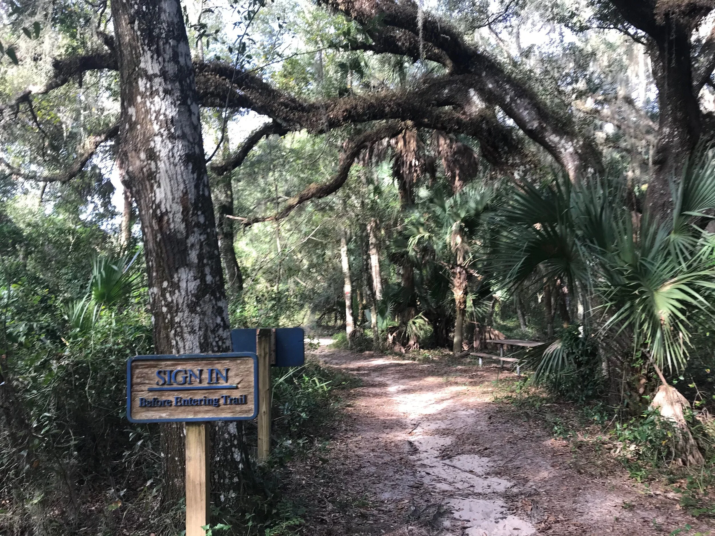 Trail entrance from the parking lot