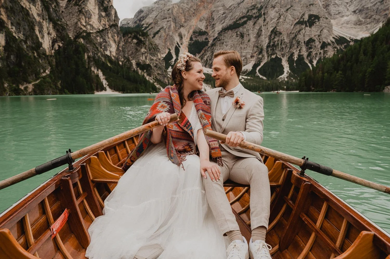 Braies Lake wedding photography