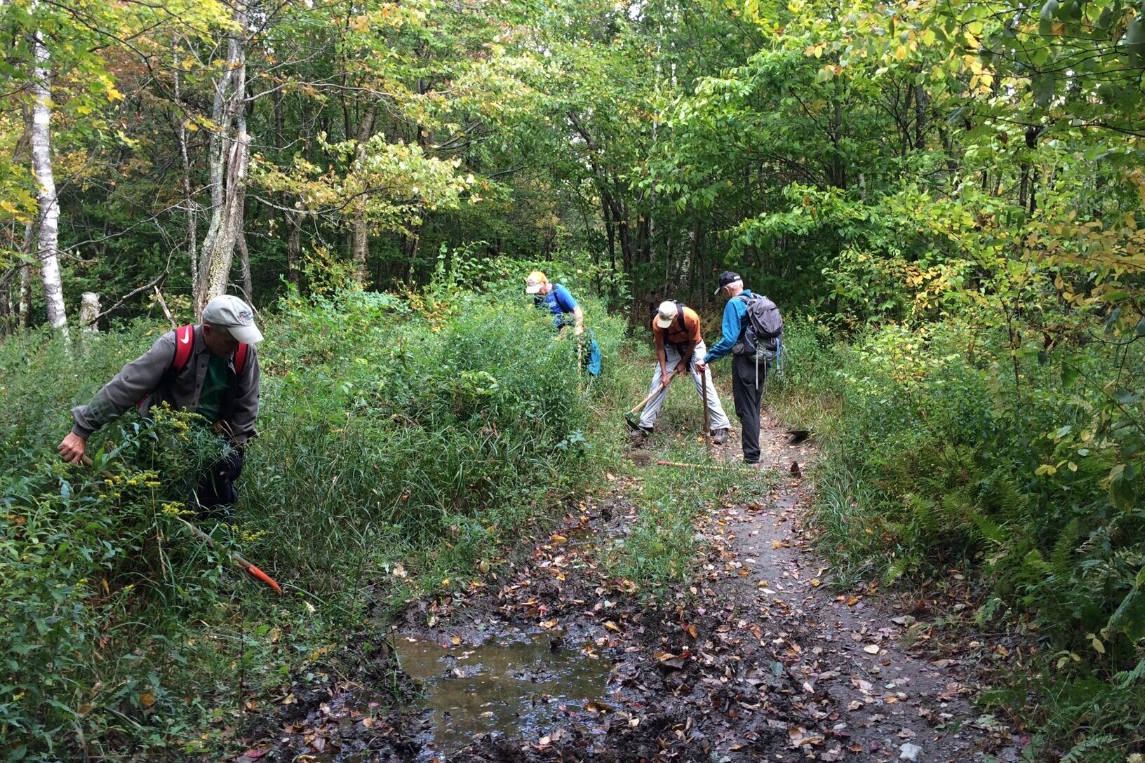 “Hoe and Shovel Day”: Water bar repair on the TCT on 9/26. Many thanks to our trail stewards!
