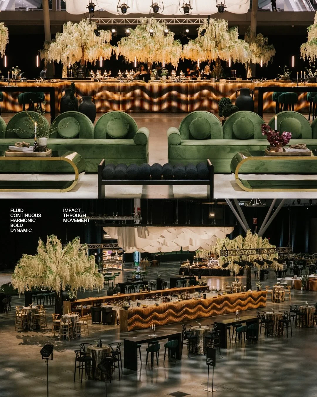 For our Beacon Hill Awards Show 2024 &ldquo;art gallery&rdquo; design theme we approached functional event elements, like bars and table configurations, as art exhibitions. Our parametric bar collaboration with @form_creativeservices was a central fo