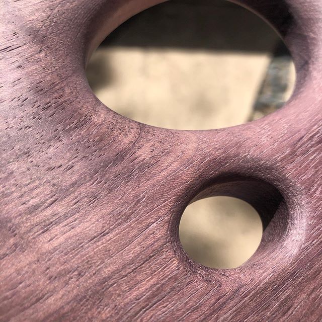 Purpleheart AMMA almost ready for oil and assembly.  Natural inclusions in the wood create a really interesting visual texture.  The final feel is warm and silky.  #purpleheartwood #industrialdesign #lightingdesign #moderndesign