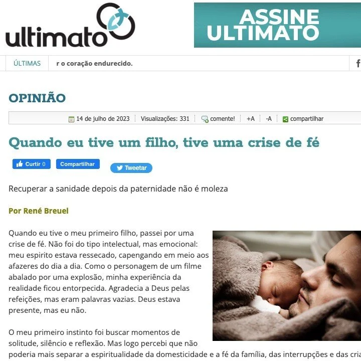 Quando eu tive um filho, tive uma crise de f&eacute;. N&atilde;o foi do tipo intelectual, mas emocional: meu espirito estava ressecado, capengando em meio aos afazeres do dia a dia. Como nutrir a alma no meio da vida familiar? 

Esse artigo para a @e