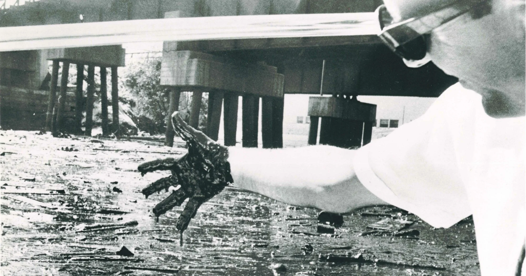 An undated Cleveland Plain Dealer photo by Marvin Greene shows the state of the Cuyahoga River in the 1960s.