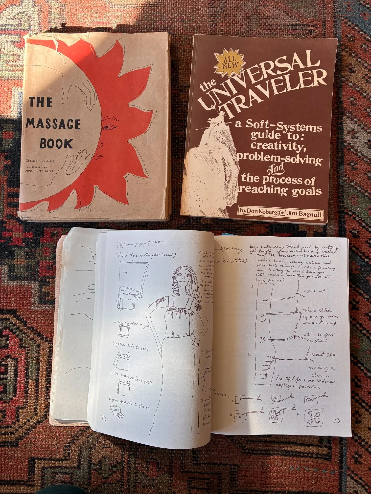 Vintage spiritual books and an open journal, part of Bren Seed's recommended reading for grief and integration
