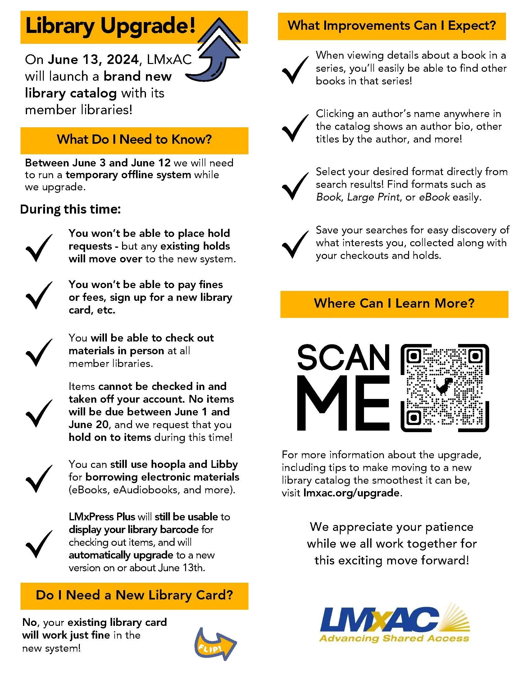 !LIBRARY UPGRADE! On June 13th, LMxAC will launch a brand new library