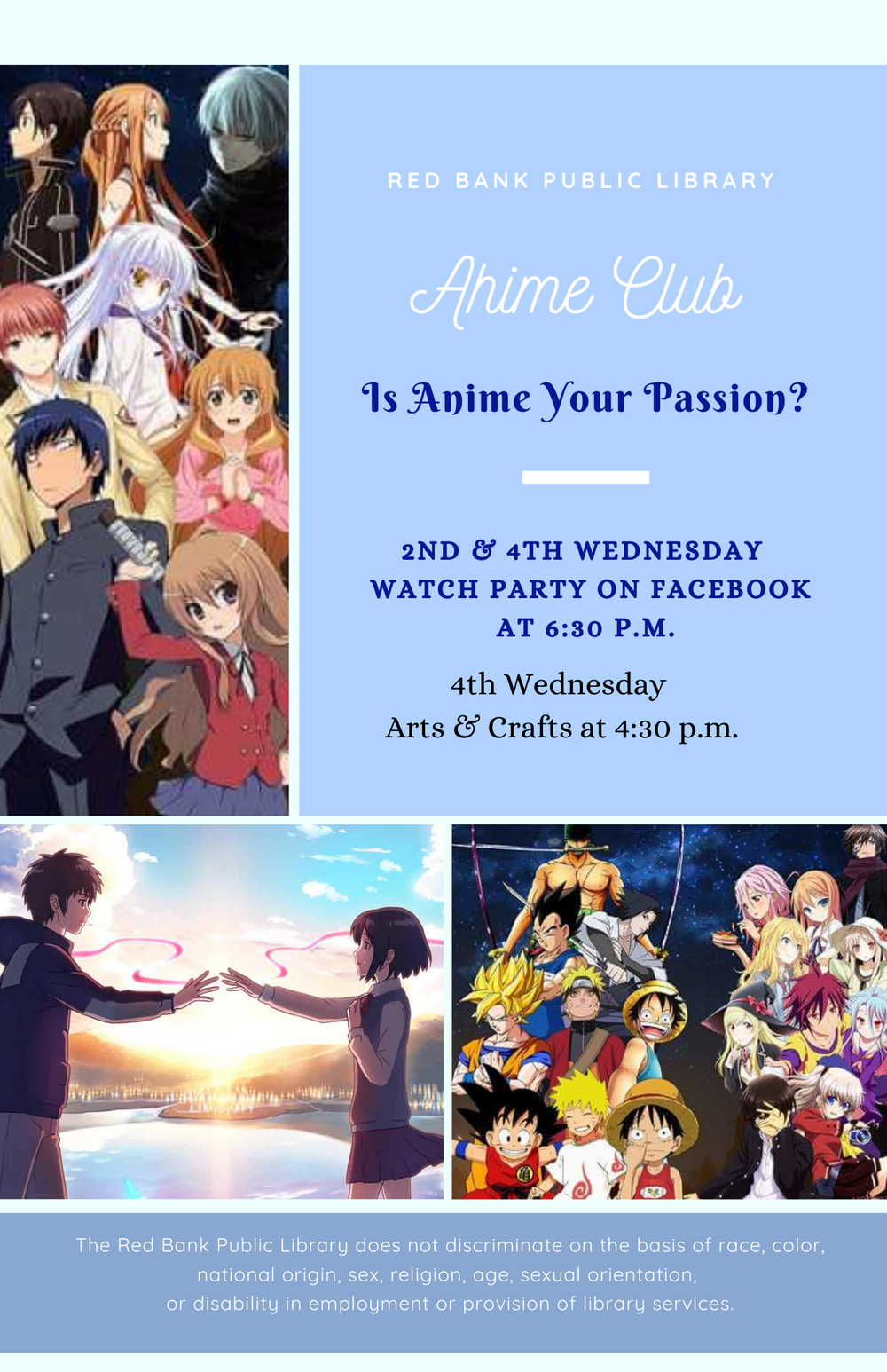 Virtual Anime Club Watch Party Red Bank Public Library