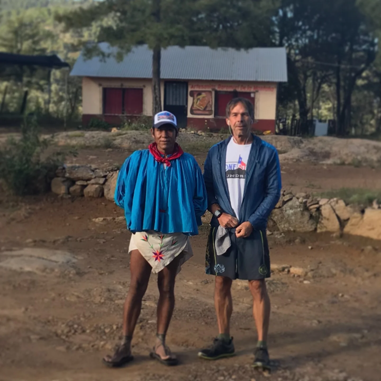  Arnulfo Quimare with Michael Miller. Famous Tarahumara Sierra Raramuri runner 