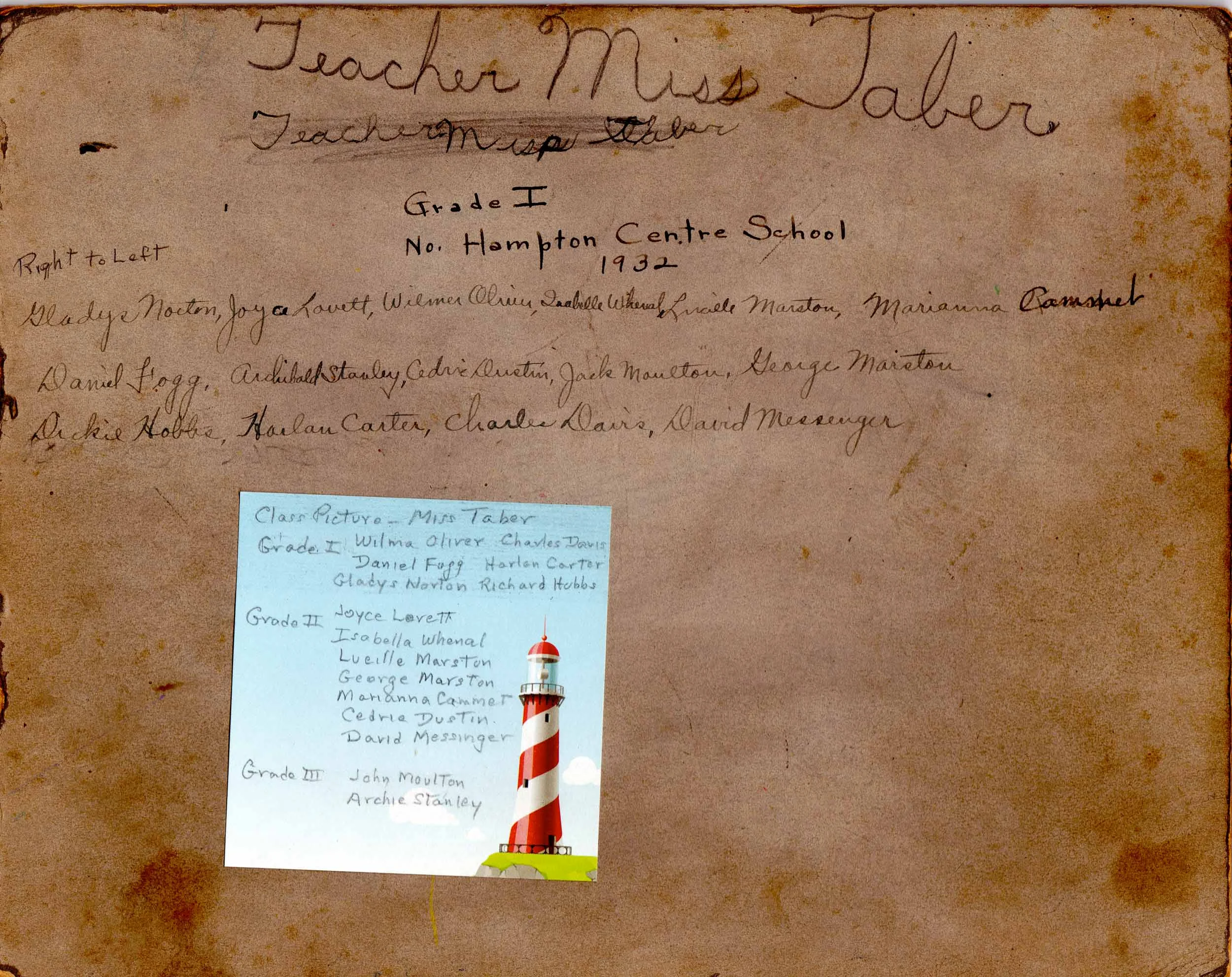 1st Grade - North Hampton Center School - 1932