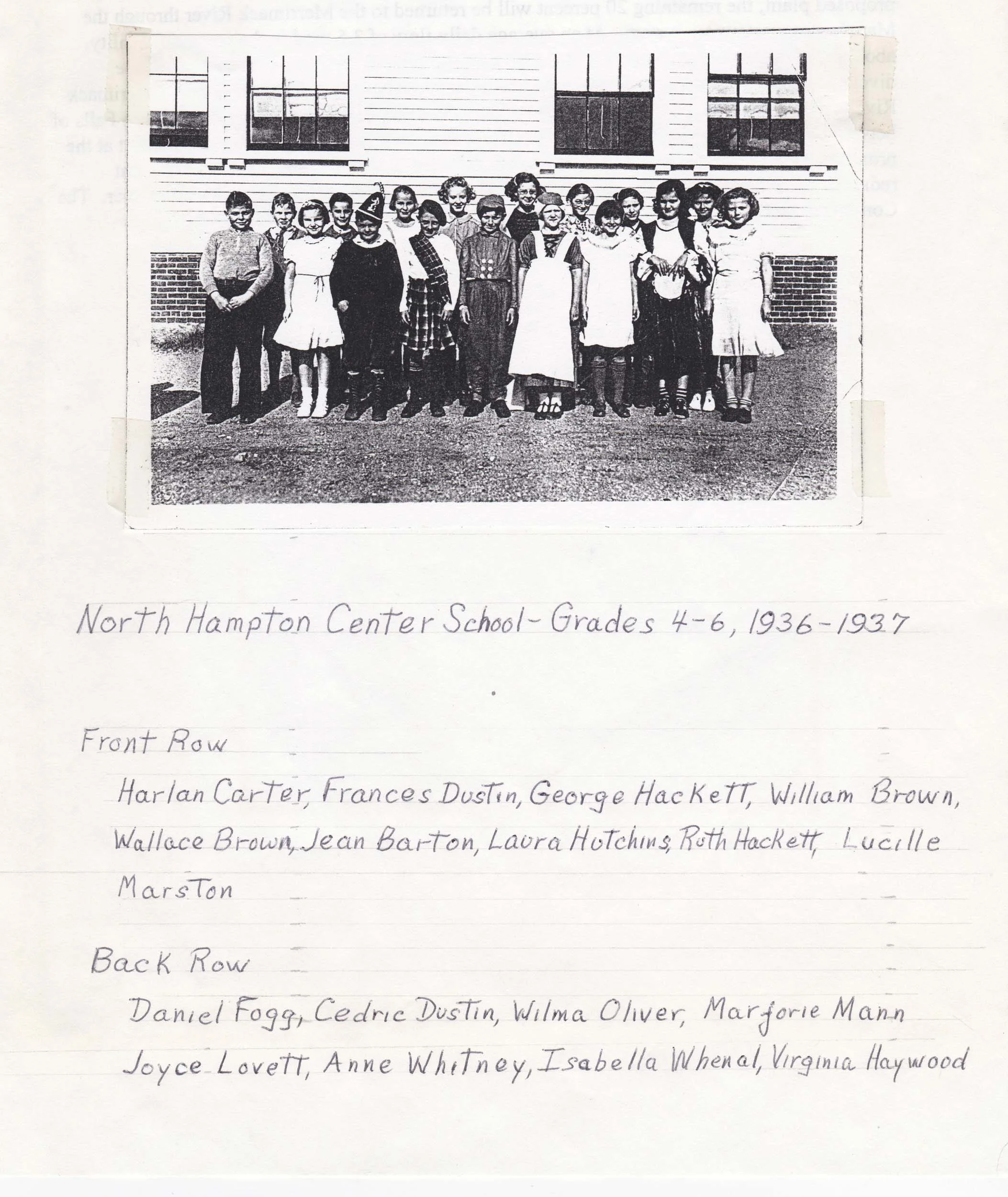 North Hampton Center School - Grades 4 - 6 ( 1936 - 1937 )