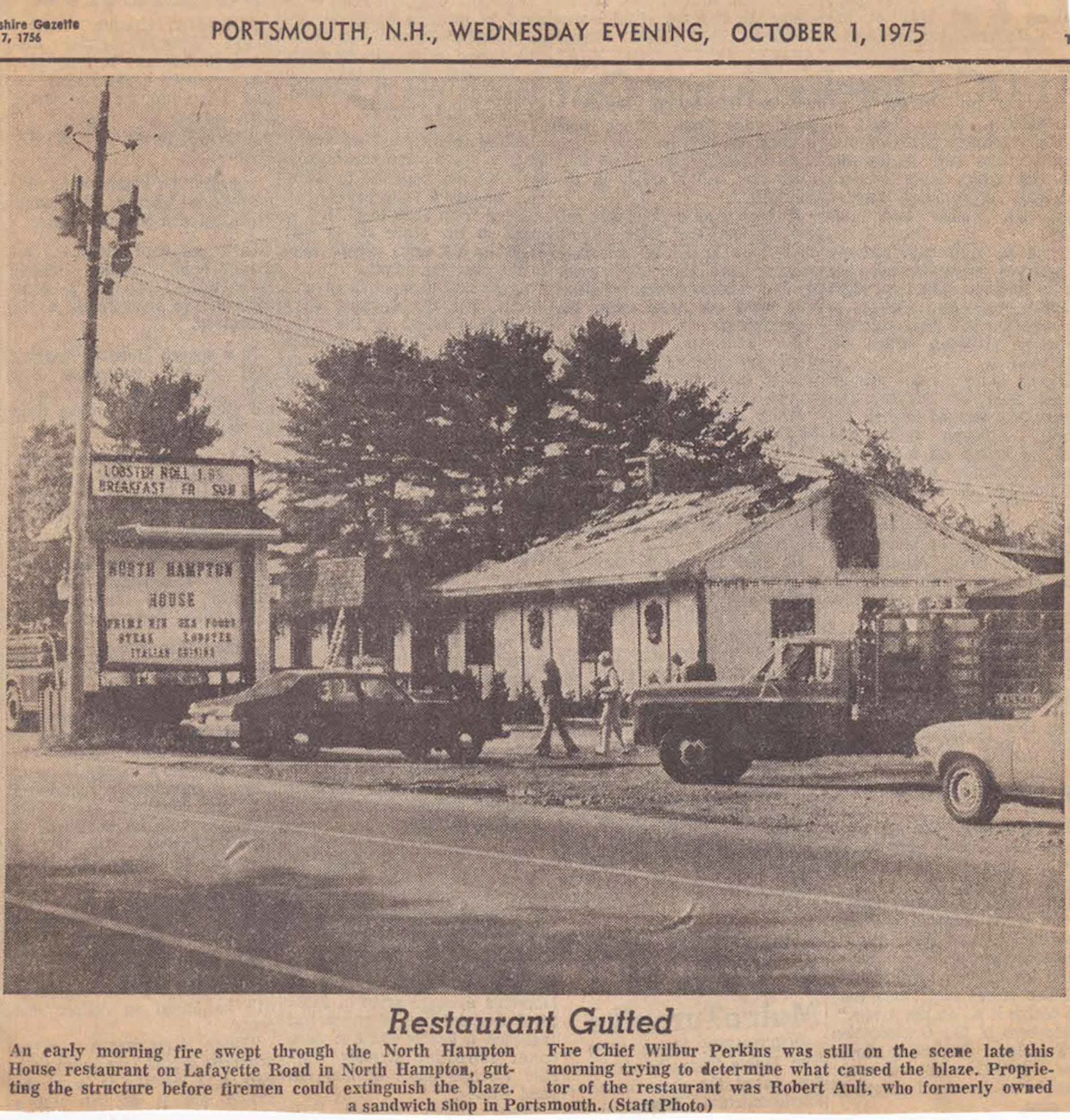 Restaurant Fire October 1, 1975