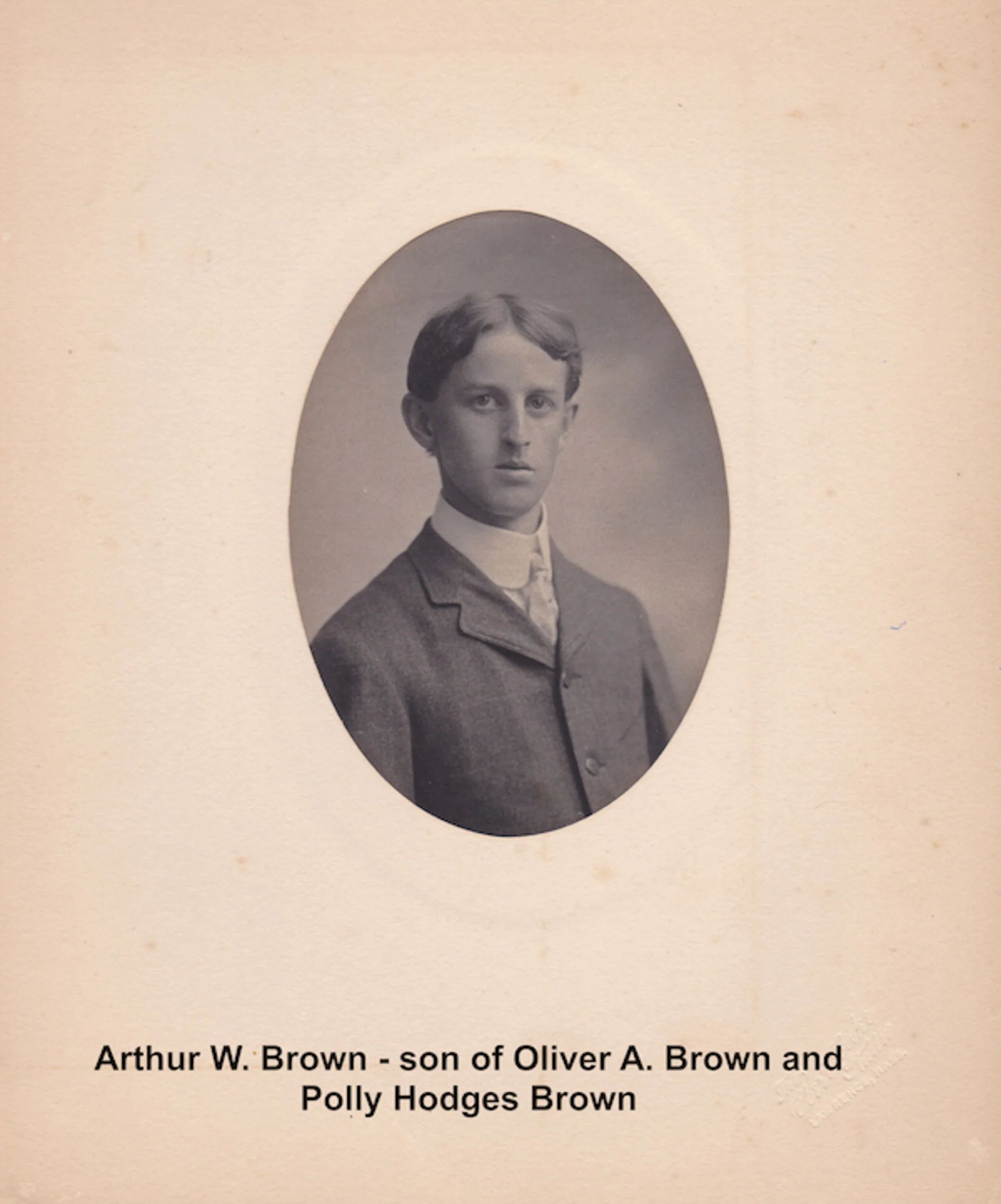 Arthur W. Brown - son of Oliver A. Brown and Polly Hodges Brown
